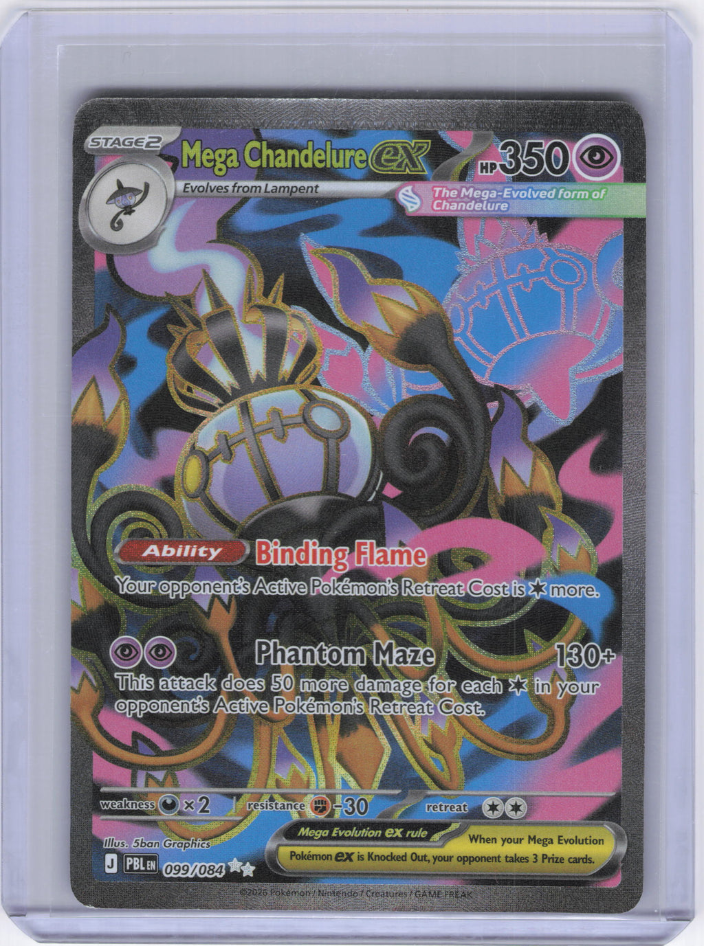 Mega Chandelure ex - 099/084 - ME05: Pitch Black (PBL)