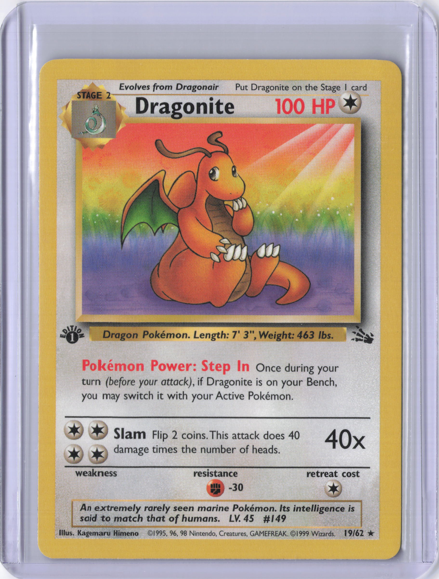 Dragonite (19) - Fossil (FO) (1st Edition)