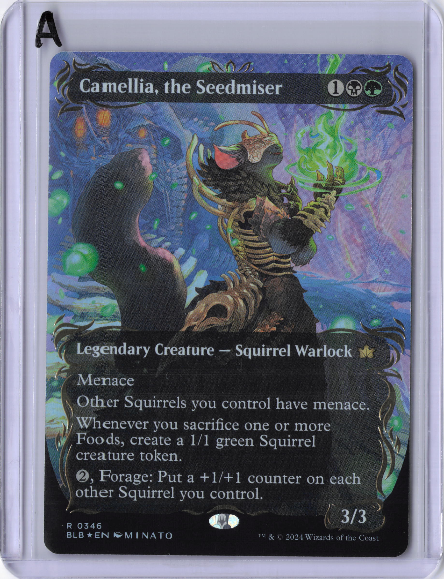 Camellia, the Seedmiser (Borderless) (Raised Foil) - Bloomburrow (BLB)