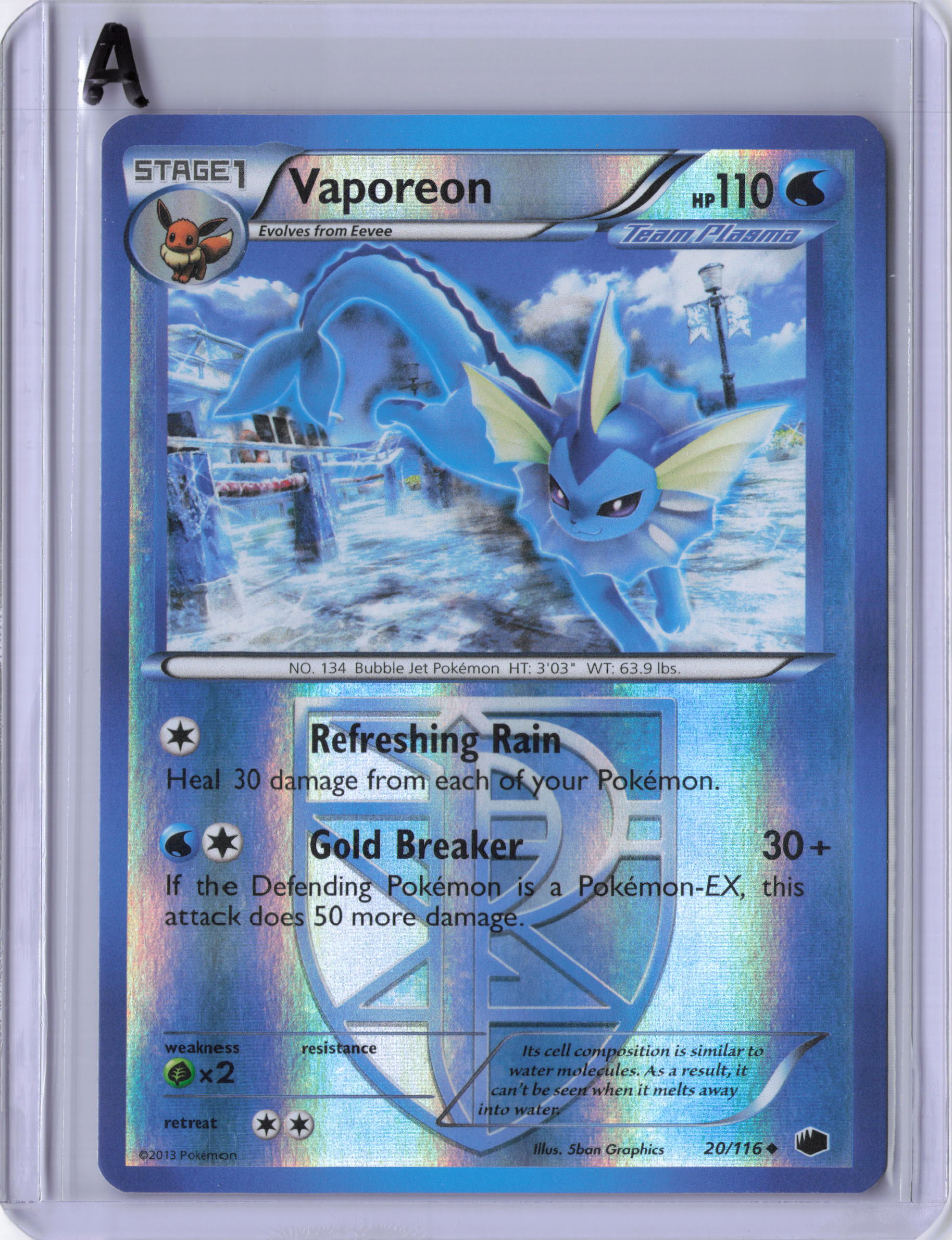 Vaporeon (Team Plasma) (Reverse Holo) - Plasma Freeze (PLF) LP