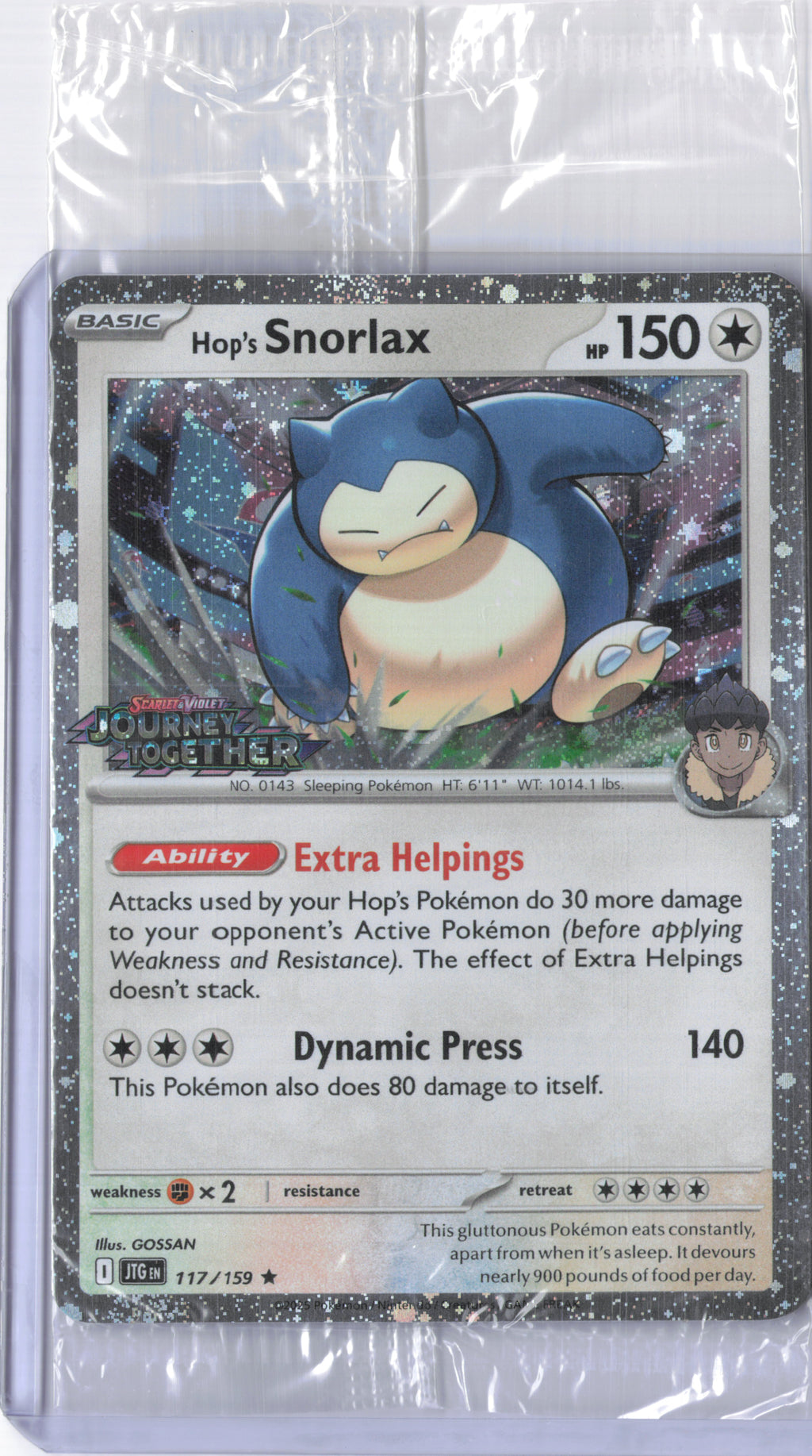 Hop's Snorlax - 117/159 (Cosmos Holo) - Miscellaneous Cards & Products (MCAP)