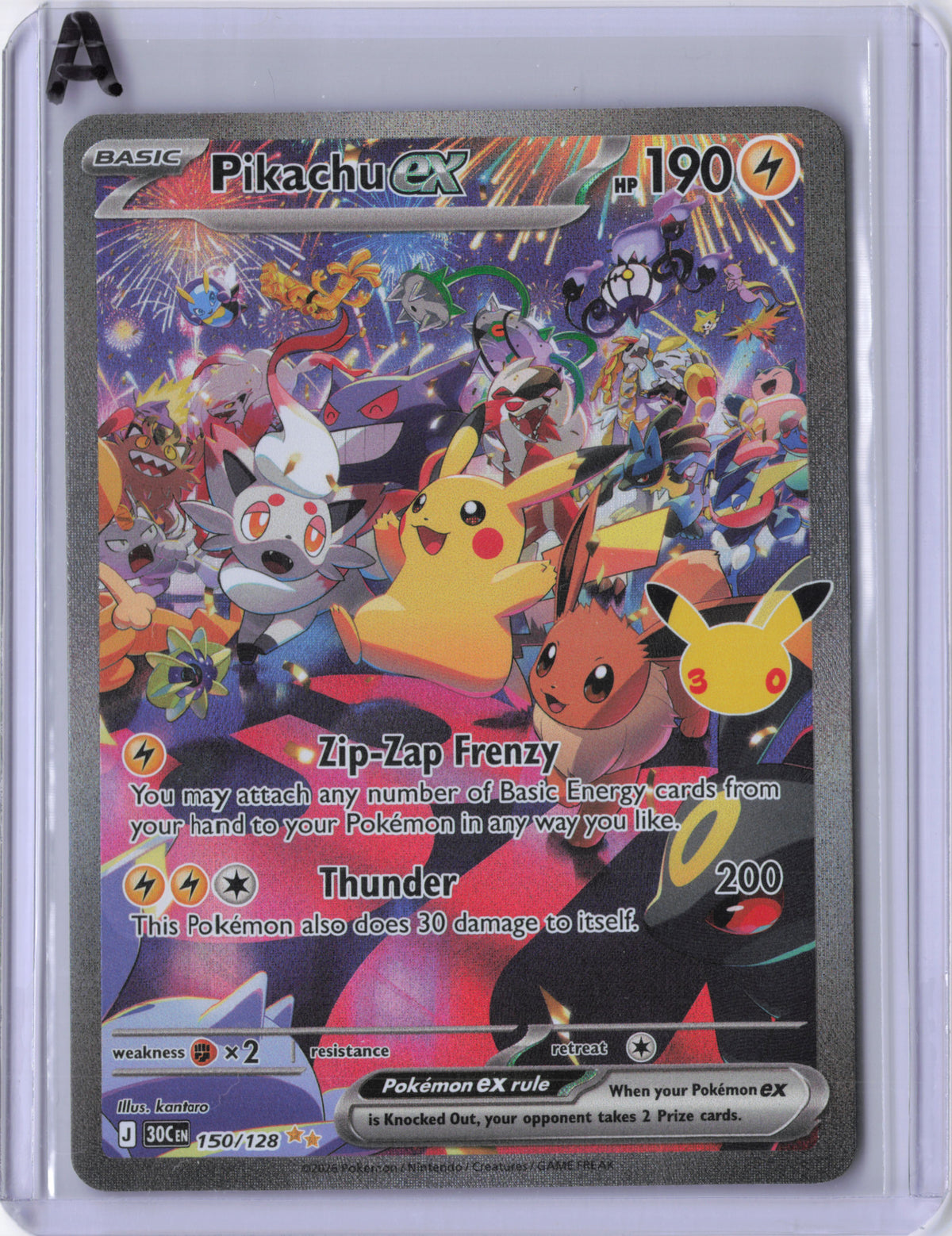 Pikachu ex - 150/128 - ME: 30th Celebration