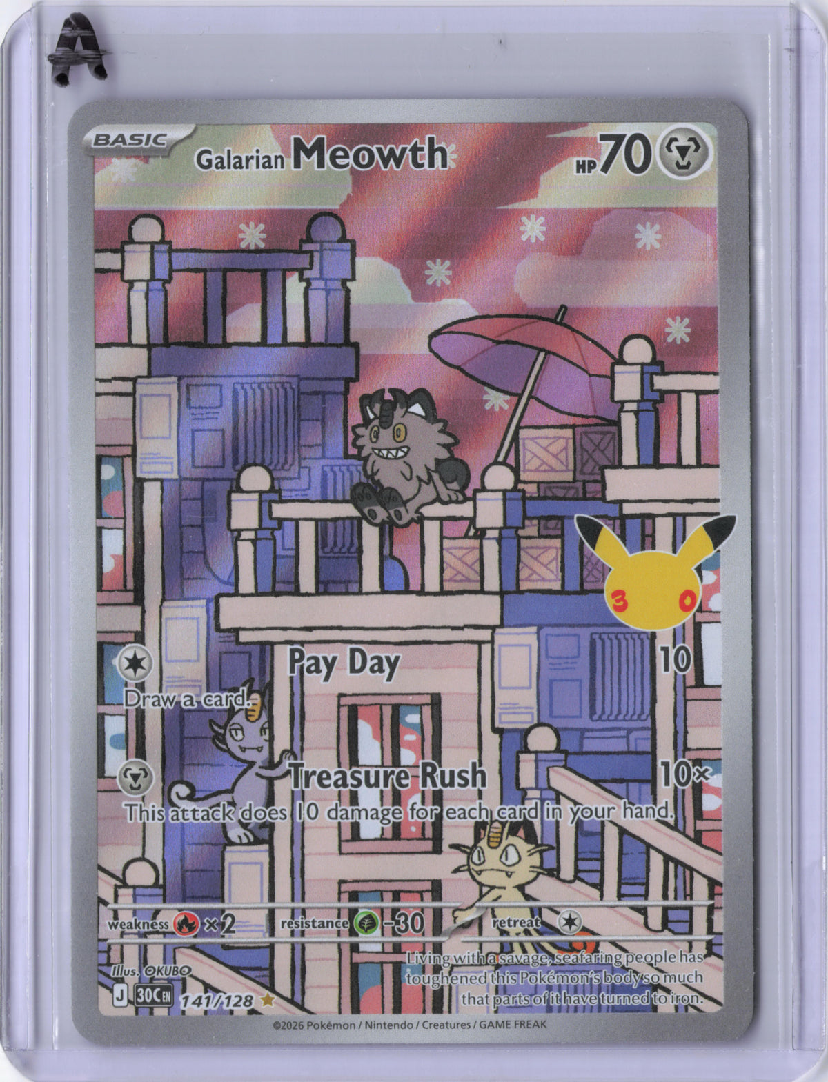 Galarian Meowth - 141/128 - ME: 30th Celebration