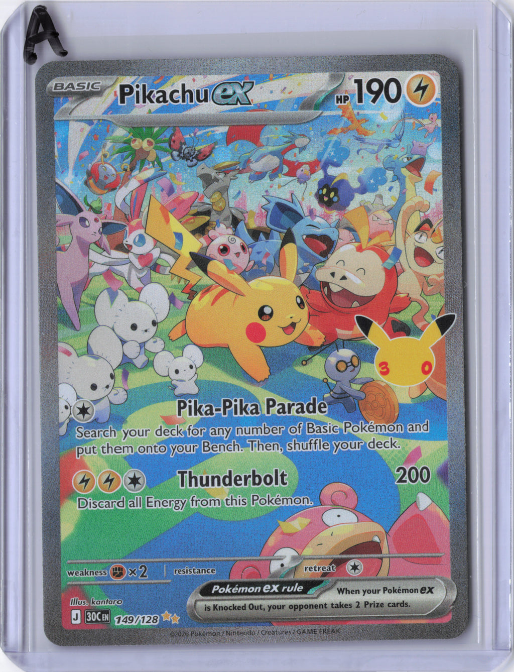 Pikachu ex - 149/128 - ME: 30th Celebration