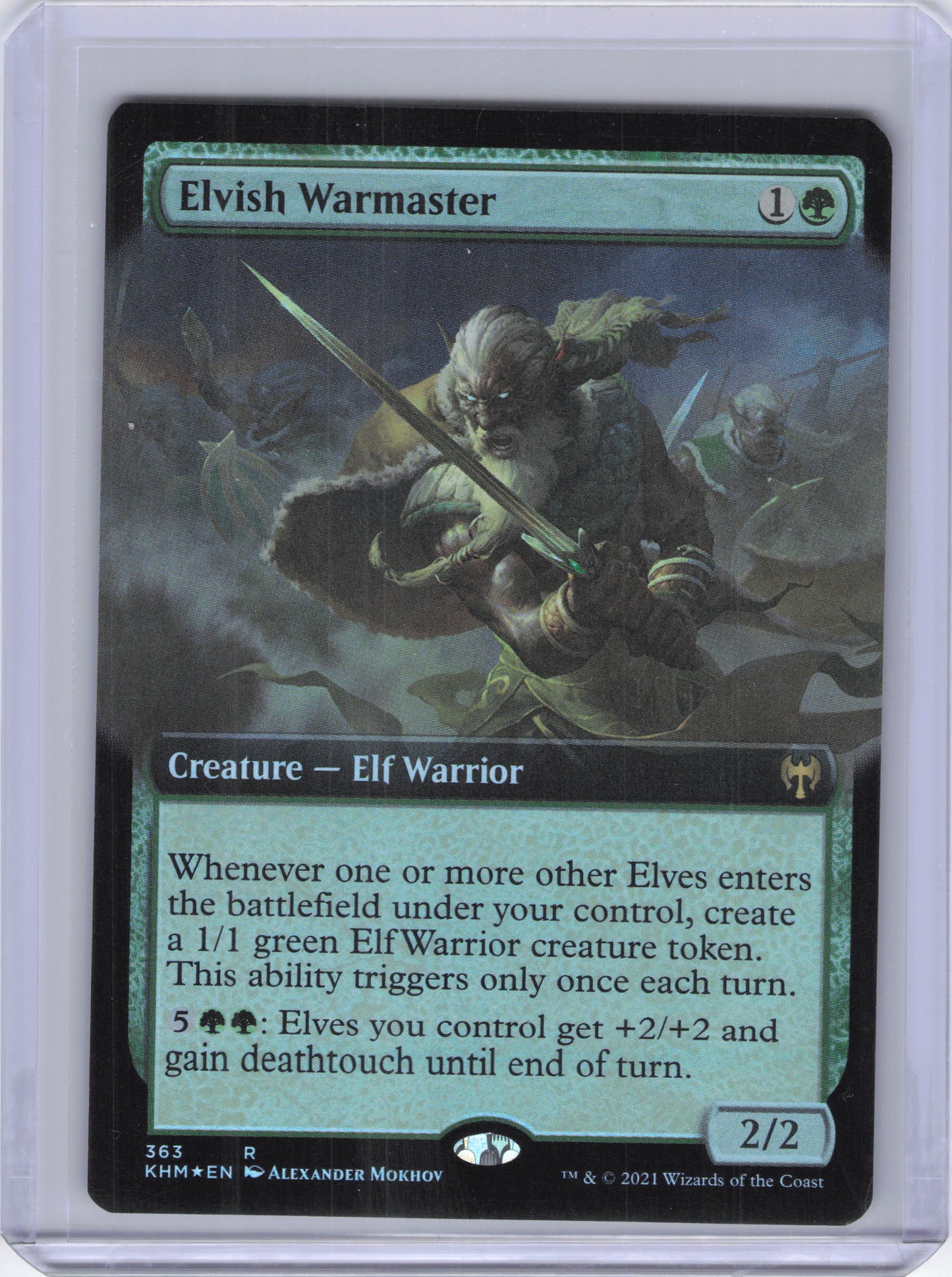Elvish Warmaster (Foil)(Extended Art) - Kaldheim (KHM)
