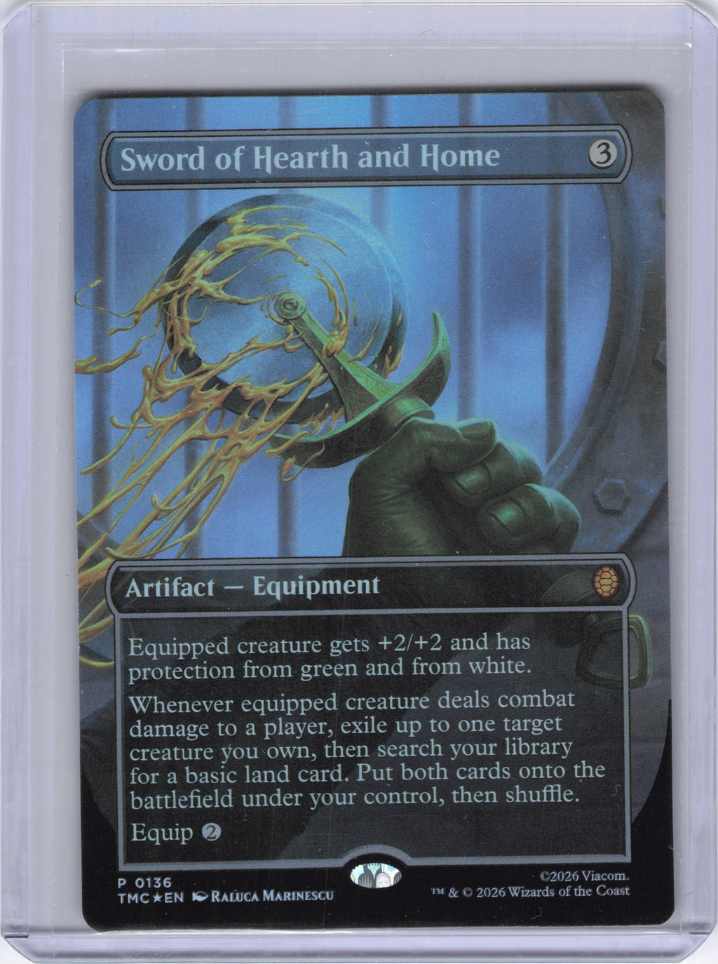 Sword of Hearth and Home (Foil) (Borderless) - Commander: Teenage Mutant Ninja Turtles (TMC)