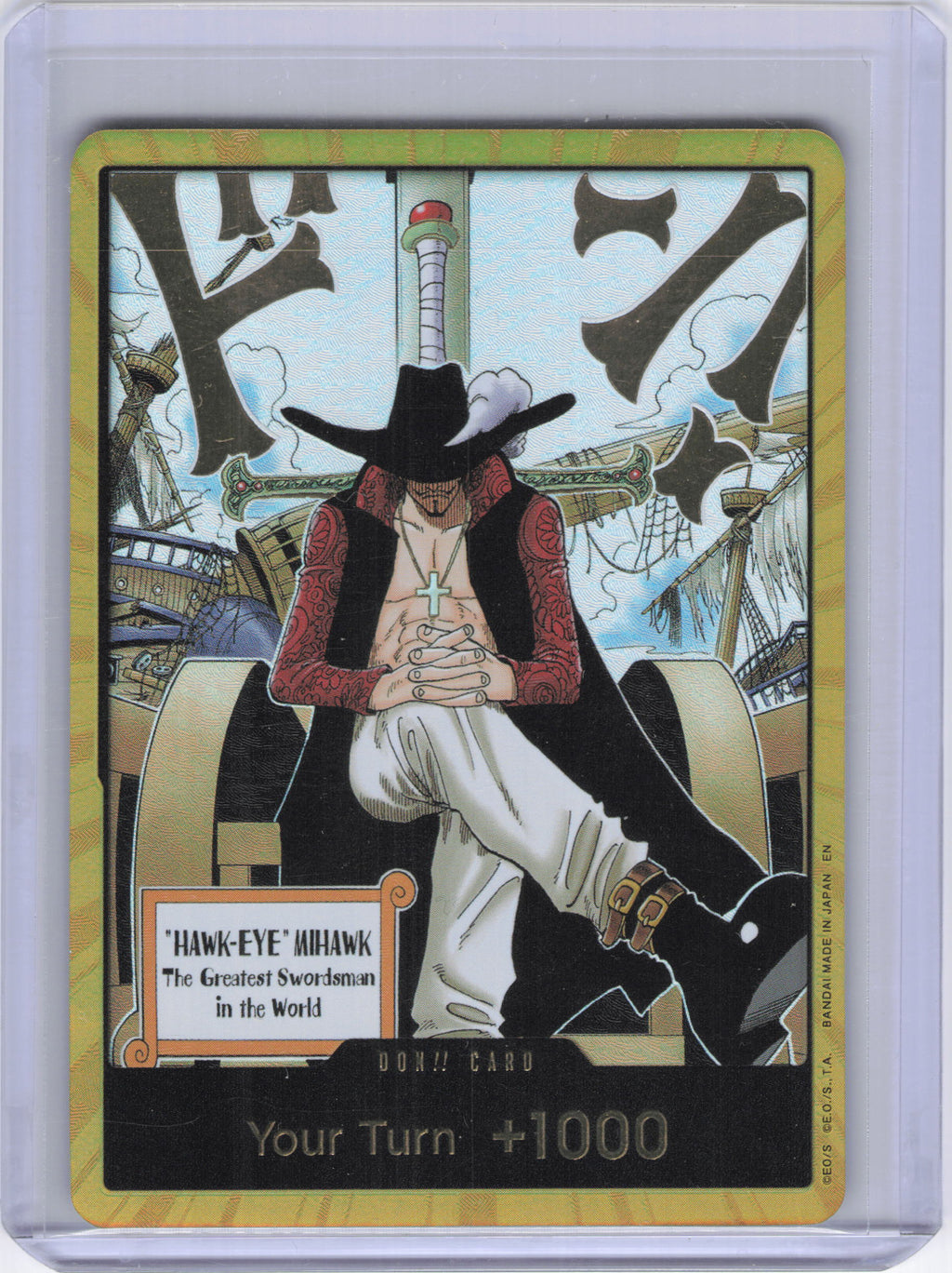 DON!! Card (Dracule Mihawk) (Gold) - The Azure Sea's Seven (OP14)