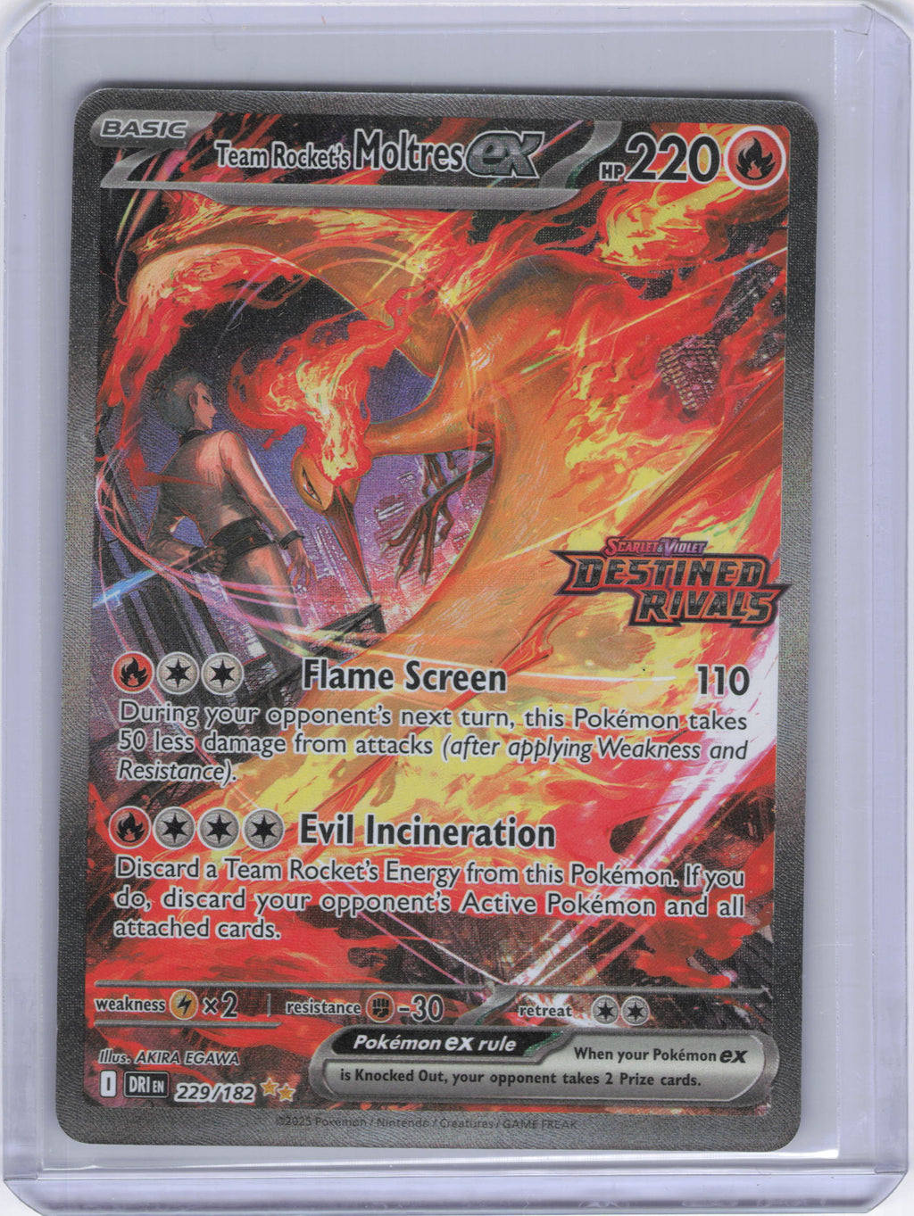 Team Rocket's Moltres ex - 229/182 (Destined Rivals Stamp)