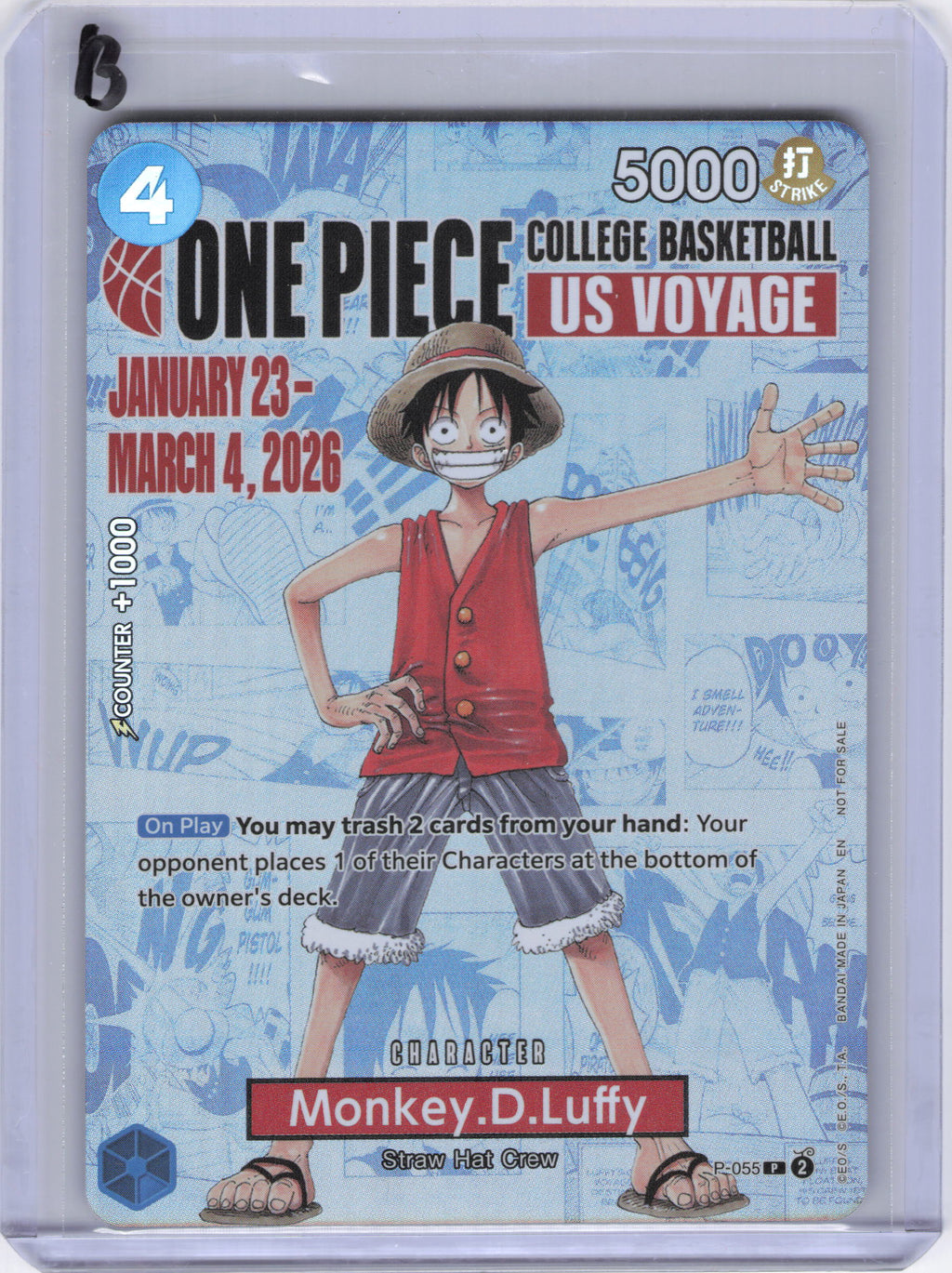 Monkey.D.Luffy (055) (College Basketball US Voyage) - One Piece Promotion Cards (OP-PR)