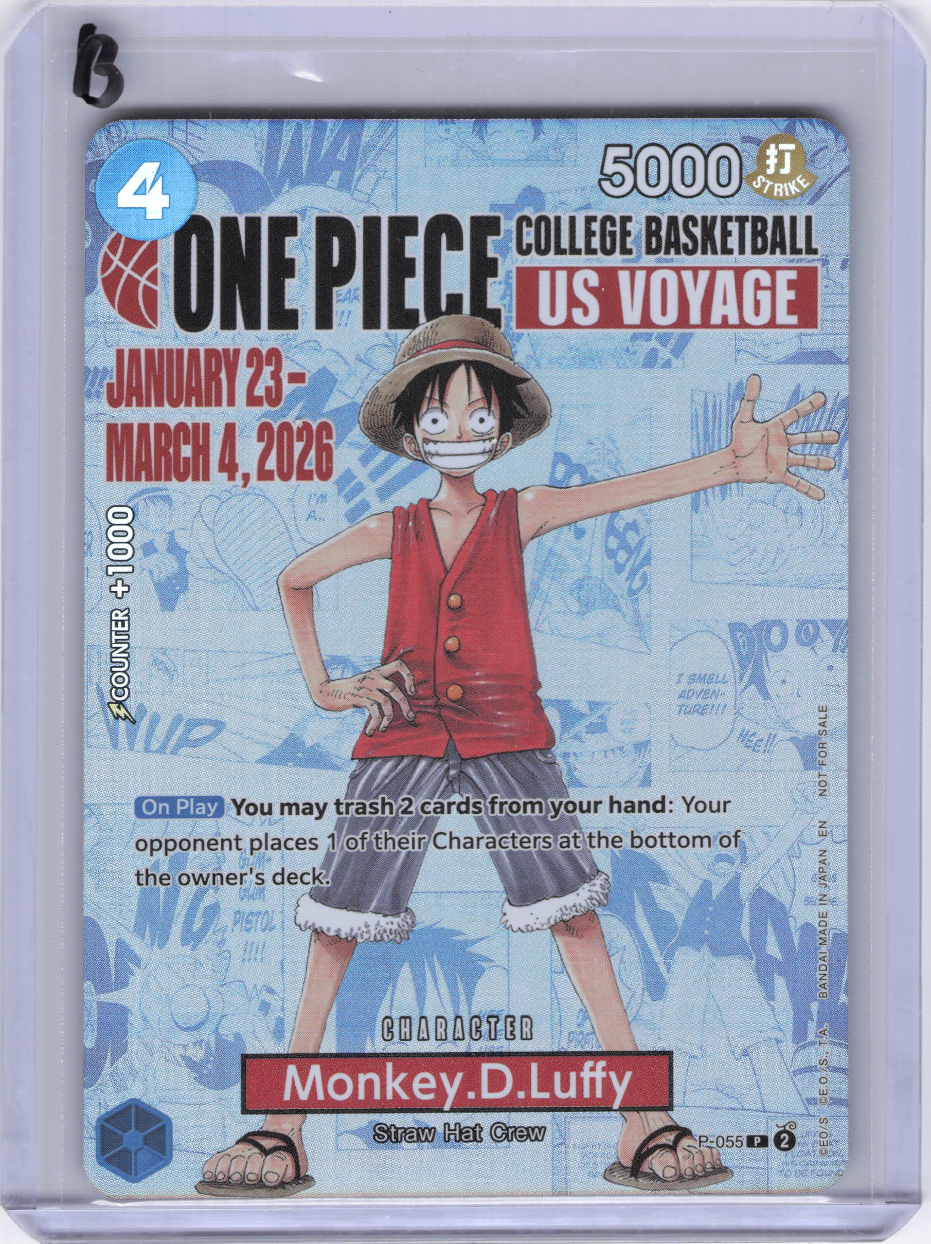 Monkey.D.Luffy (055) (College Basketball US Voyage) - One Piece Promotion Cards (OP-PR)