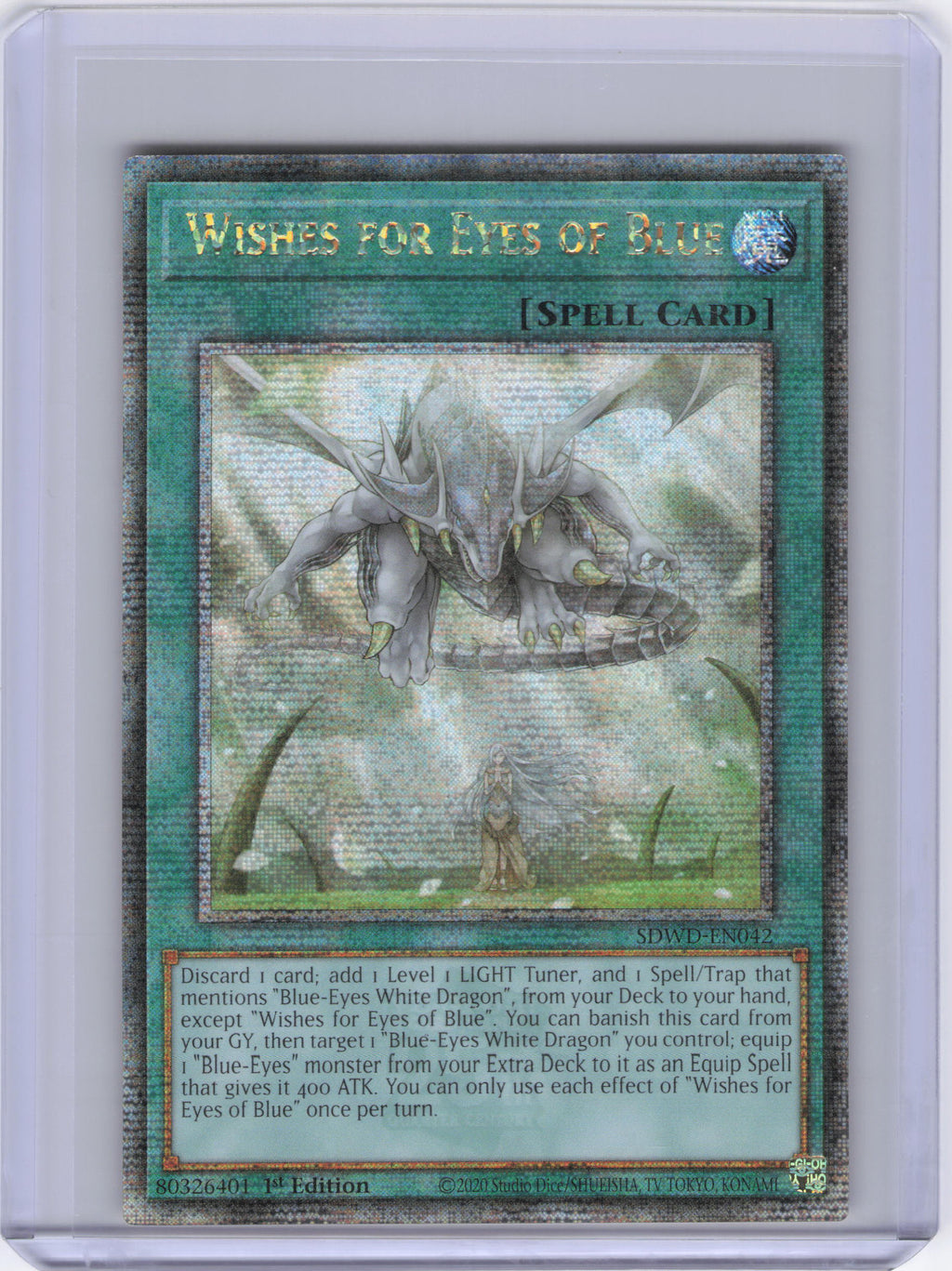 Wishes for Eyes of Blue (Quarter Century Secret Rare) - Structure Deck: Blue-Eyes White Destiny (SDWD)