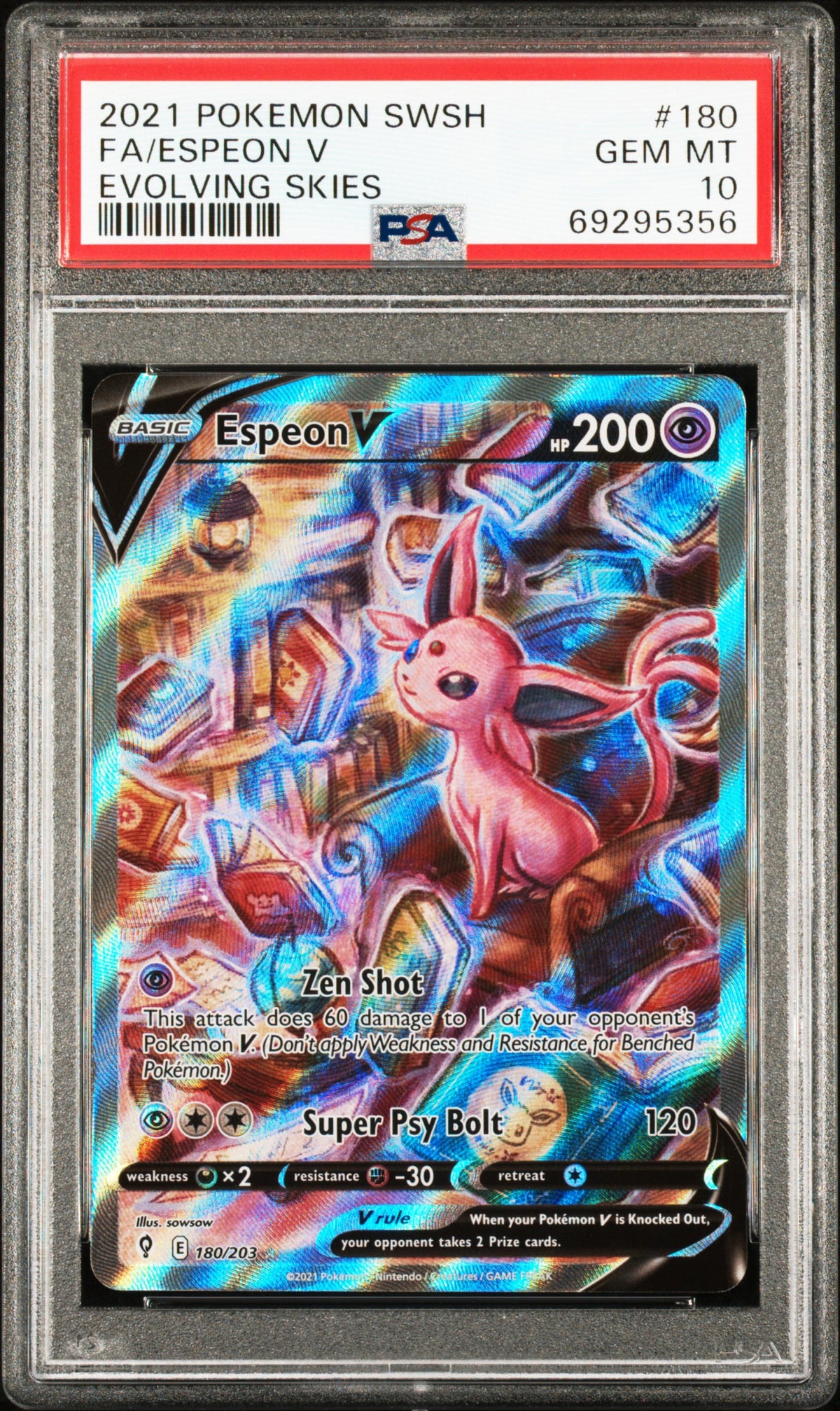 PSA 10 Espeon V (Alternate Full Art) [Evolving Skies]