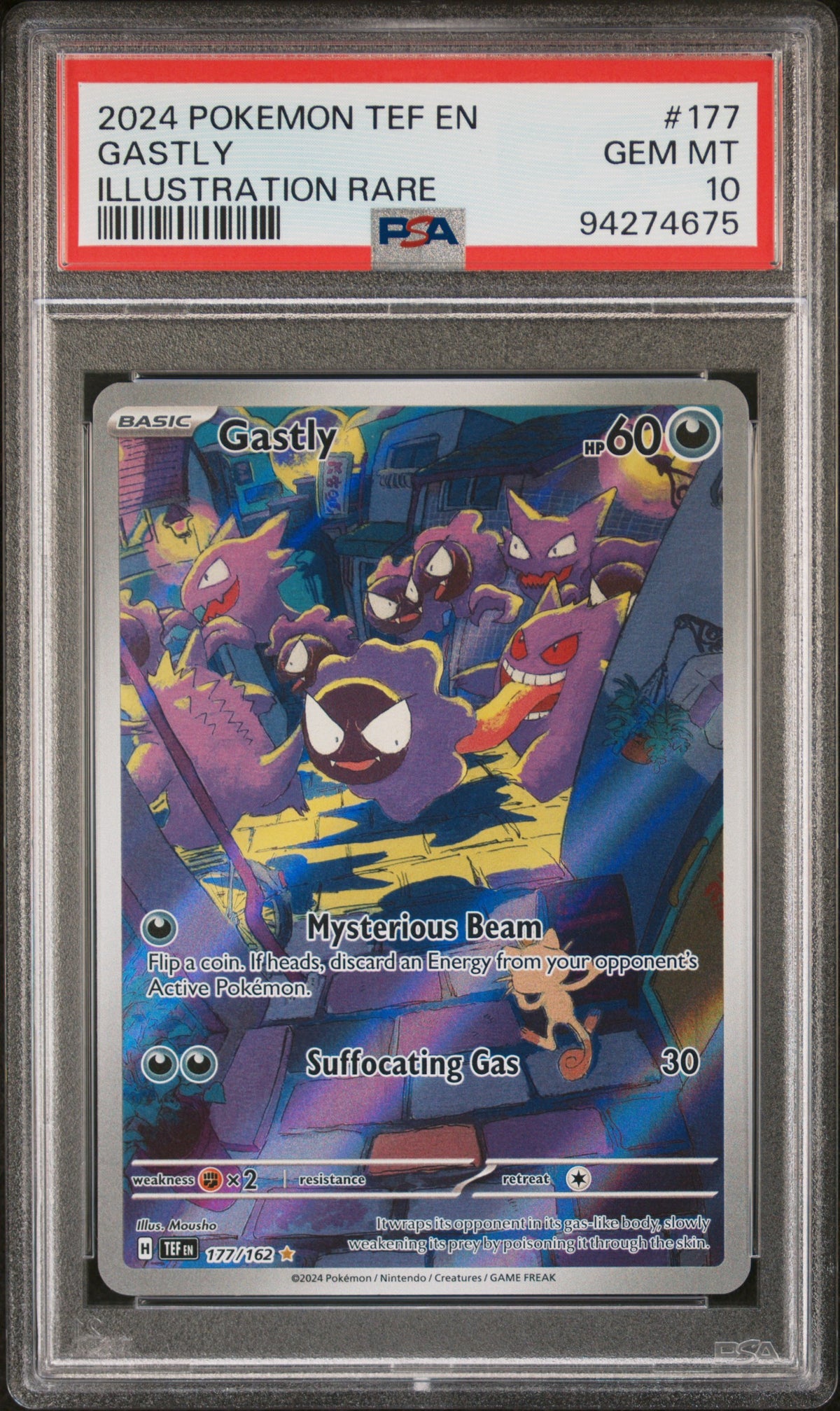 PSA 10 Gastly #177 (Illustration Rare) [Temporal Forces]