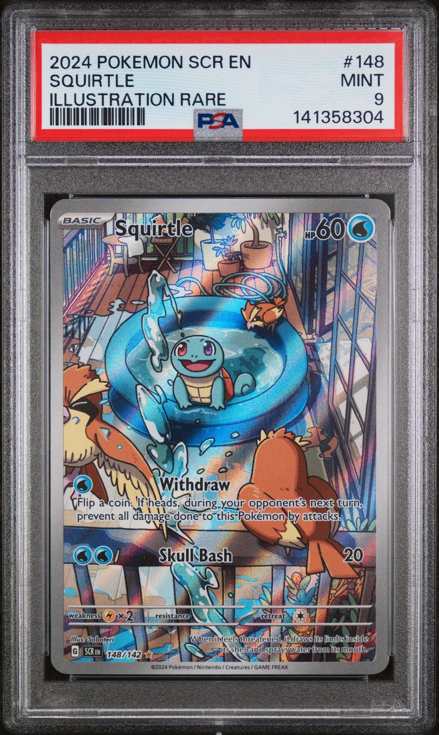 PSA 9 Squirtle #148 (Illustration Rare) [Stellar Crown]