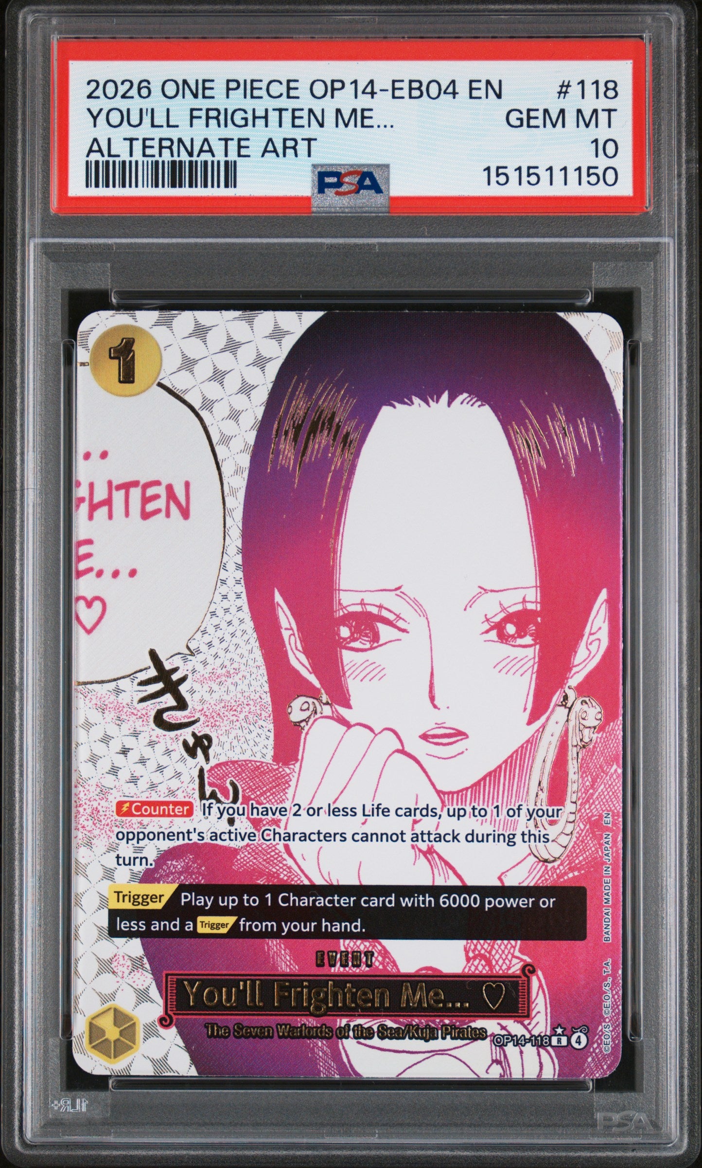 PSA 10 You'll Frighten Me (Alternate Art) [The Azure Sea's Seven]