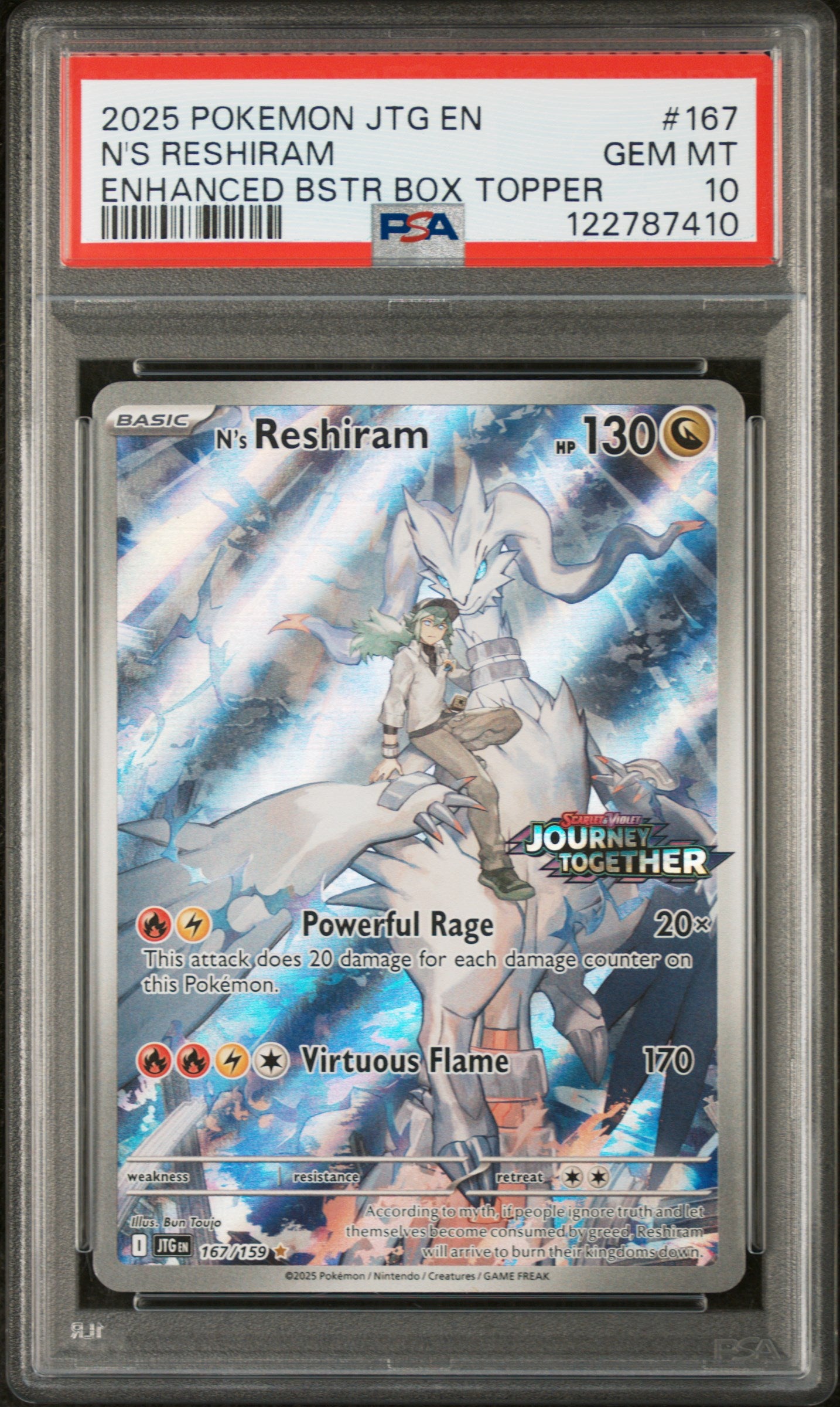 PSA 10 N's Reshiram #167 (Stamped) [SV Promo]