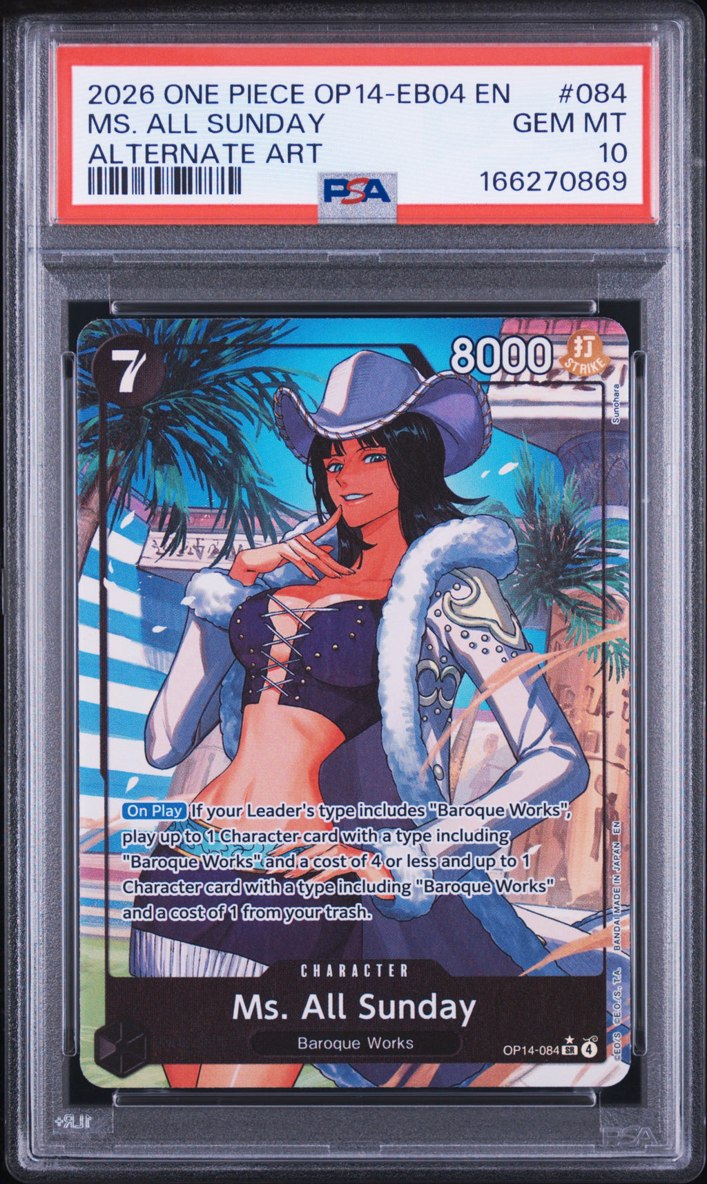 PSA 10 Ms All Sunday (Alternate Art) [The Azure Sea's Seven]
