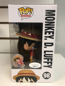 Funko Pop Luffy (Autographed By Erica Schroder With Quote And JSA Certification)