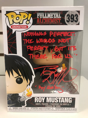 Funko Pop Roy Mustang (Autographed By Travis Willingham With Quote And JSA Certification)
