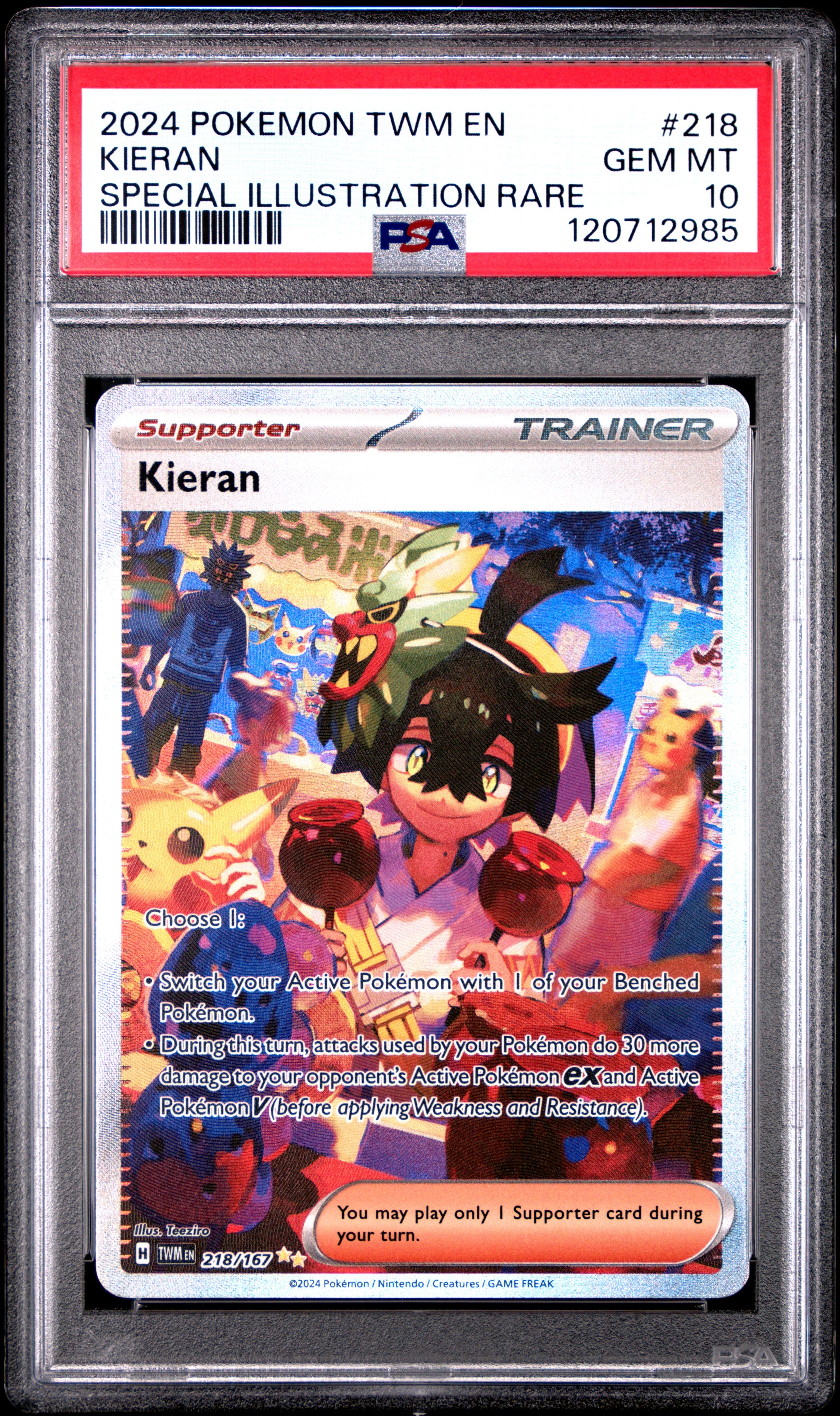 PSA 10 Kieran #218 (Special Illustration Rare) [Twilight Masquerade]