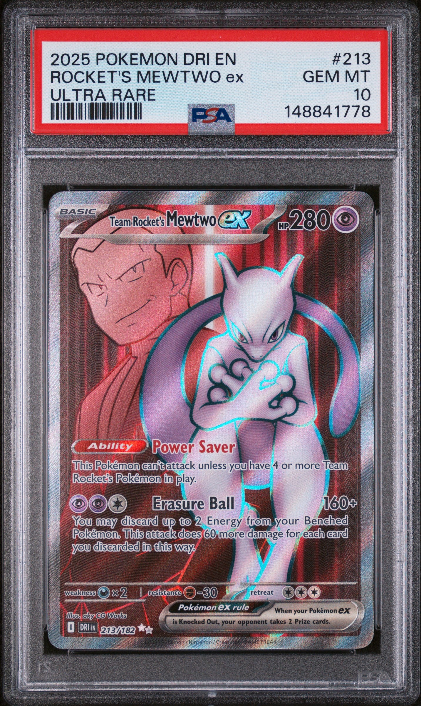 PSA 10 Team Rocket's Mewtwo #213 (Full Art) [Destined Rivals]