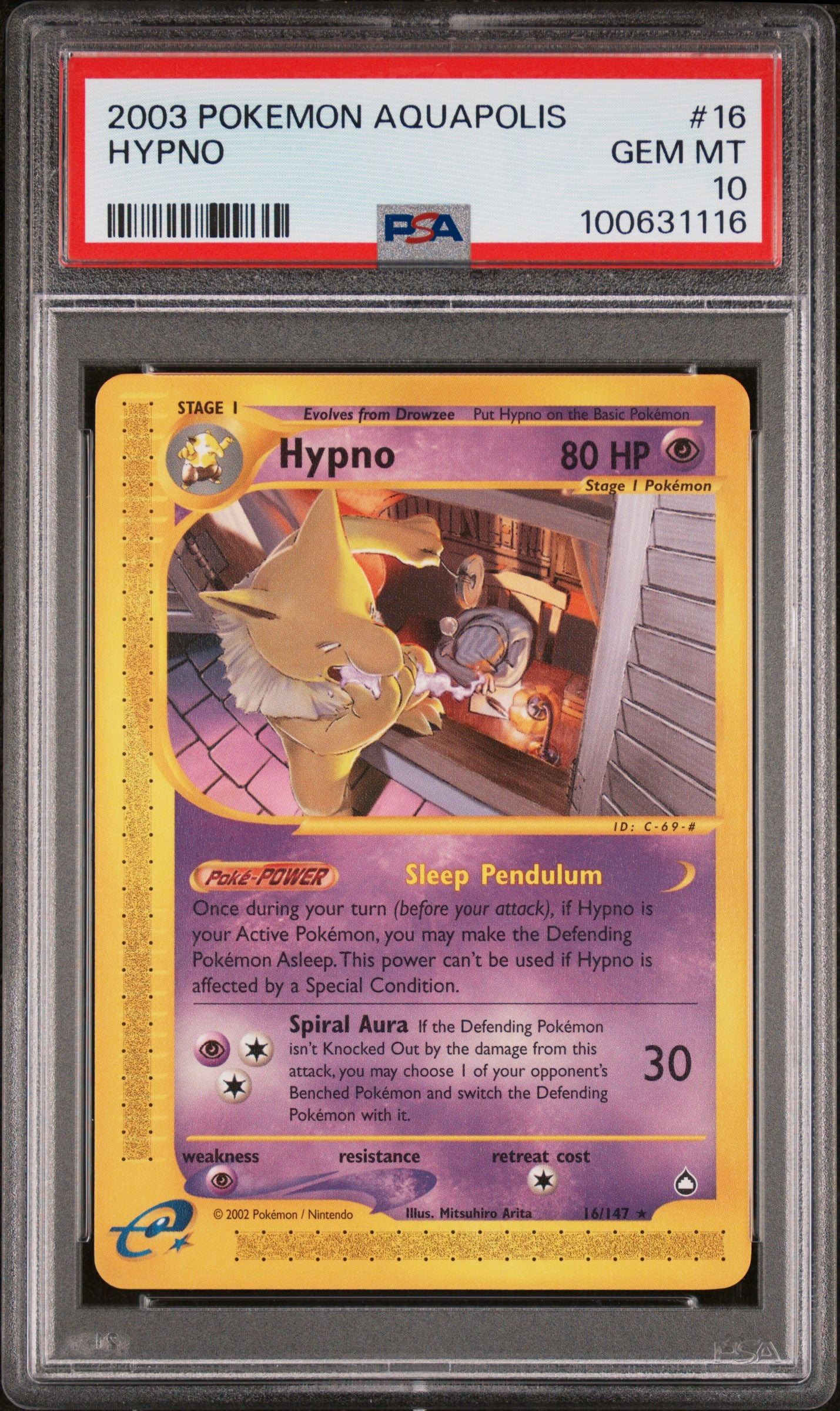 PSA 10 Hypno #16 [Aquapolis]