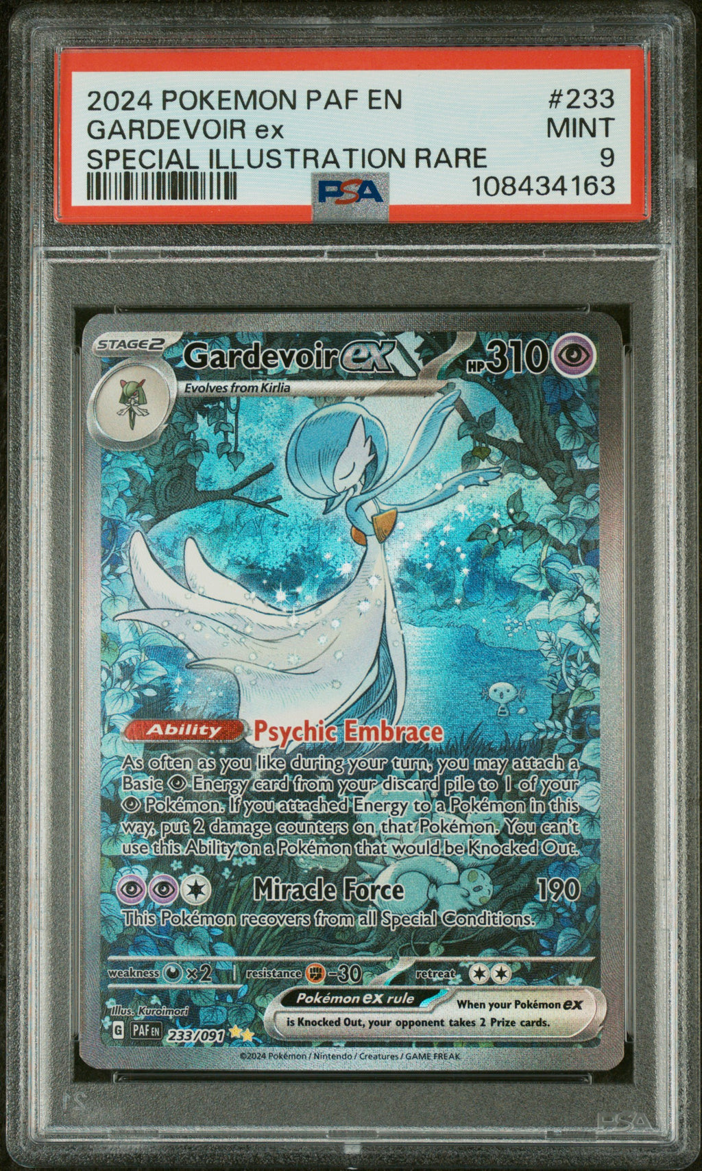 PSA 9 Gardevoir ex #233 {Special Illustration Rare} [Paldean Fates]