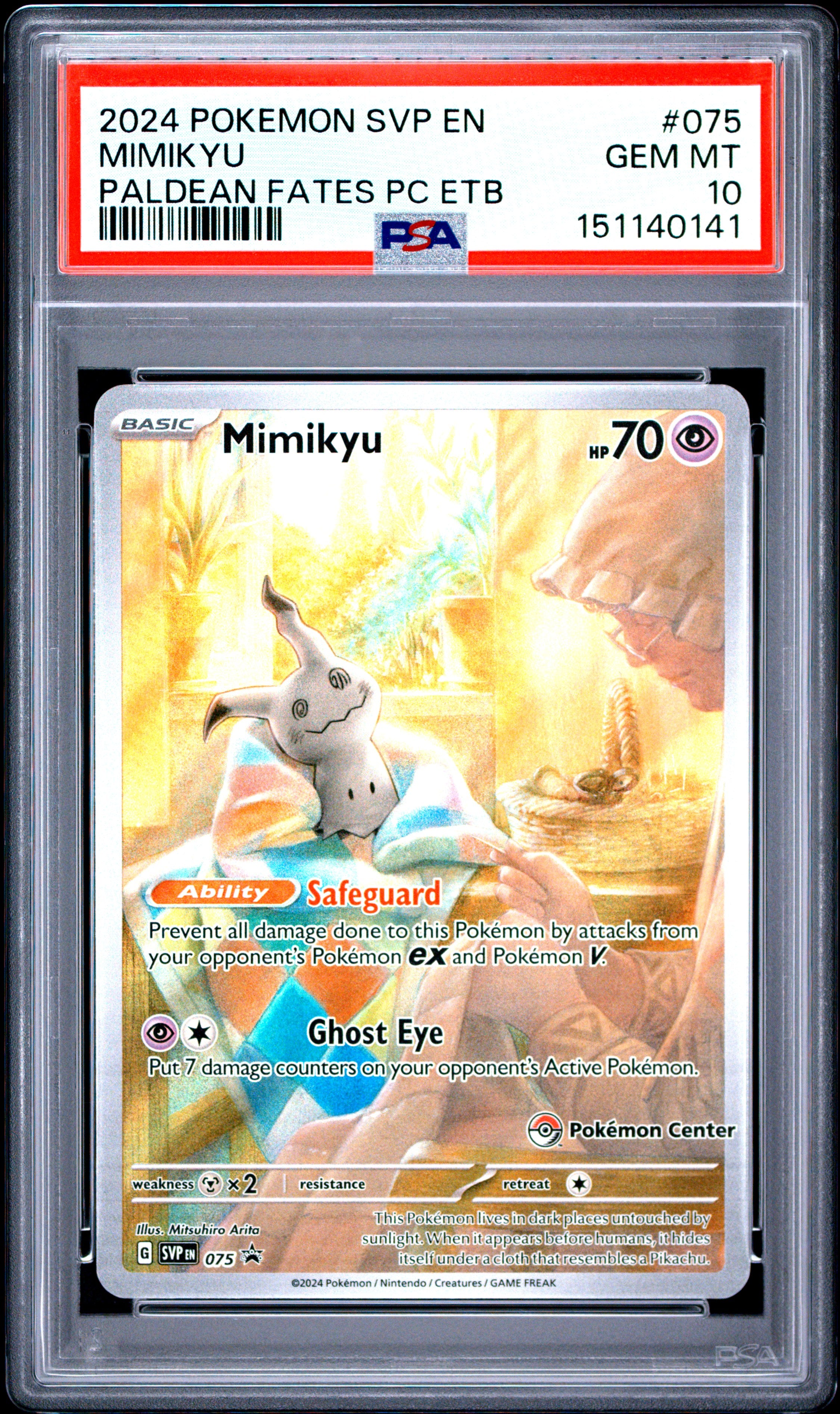 PSA 10 Mimikyu (Pokemon Center) [SV Promo]