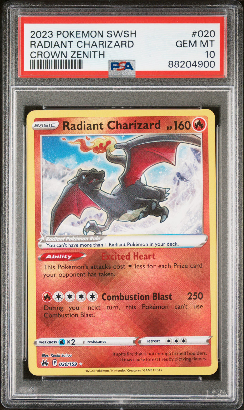 PSA 10 Radiant Charizard [Crown Zenith]