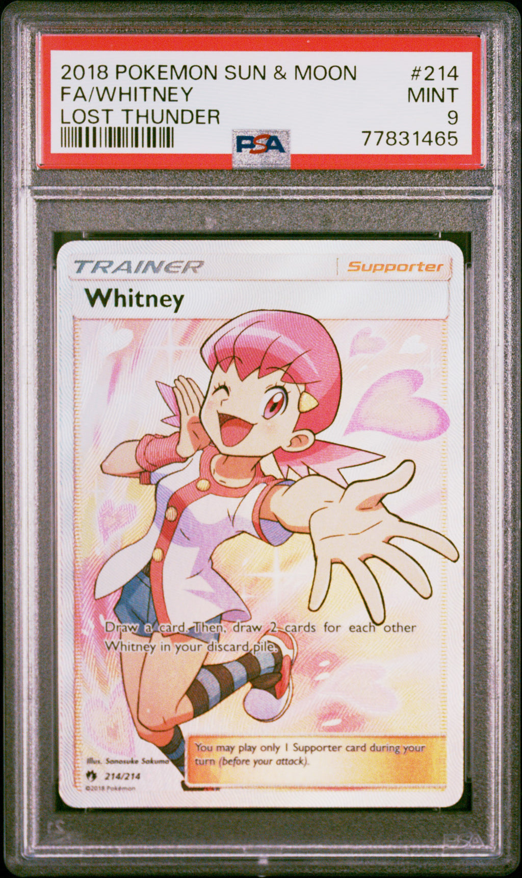 PSA 9 Whitney #214 (Full Art) [Lost Thunder]