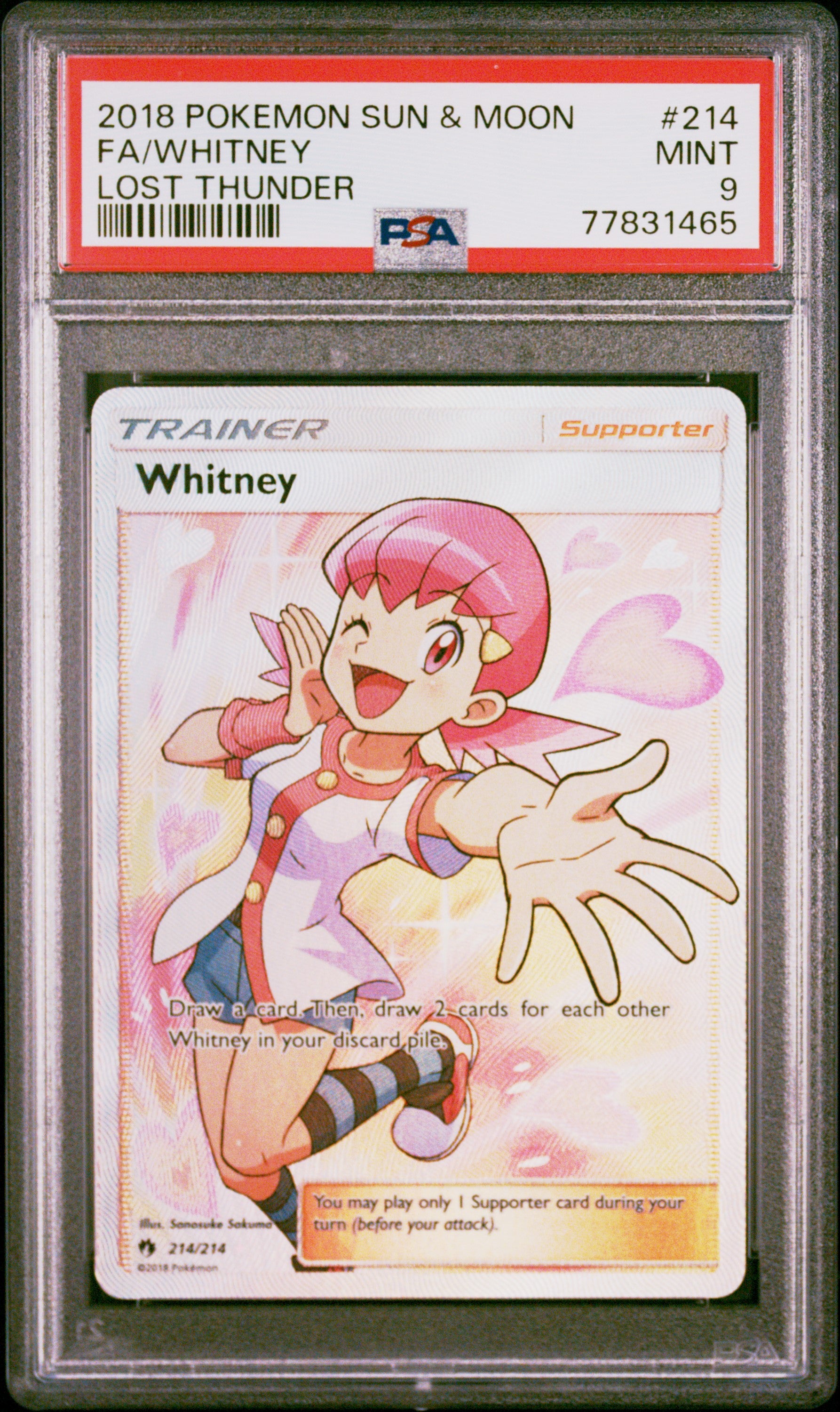 PSA 9 Whitney #214 (Full Art) [Lost Thunder]