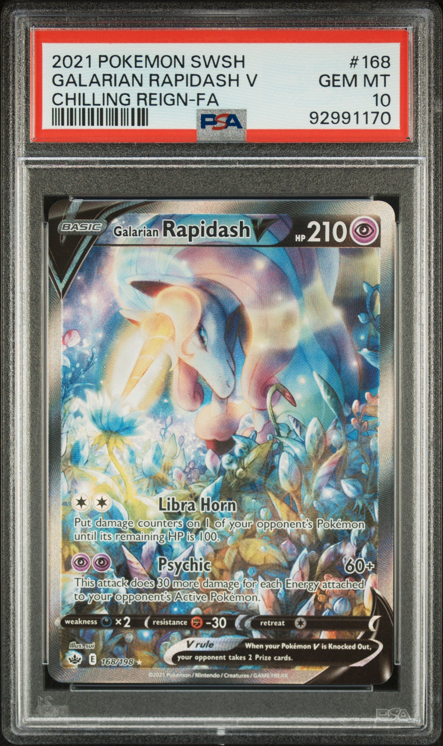 PSA 10 Galarian Rapidash V (Alternate Full Art) [Chilling Reign]