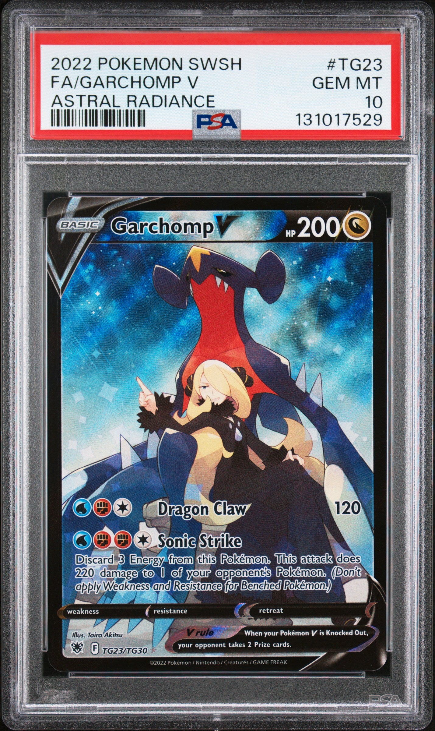 PSA 10 Garchomp V #TG23 [Astral Radiance Trainer Gallery]