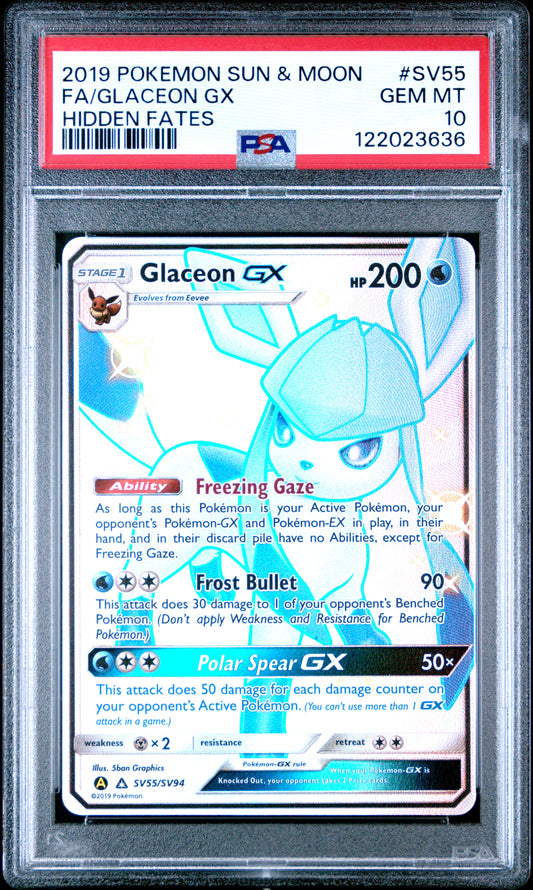 PSA 10 Glaceon GX #SV55 [HIdden Fates Shiny Vault]
