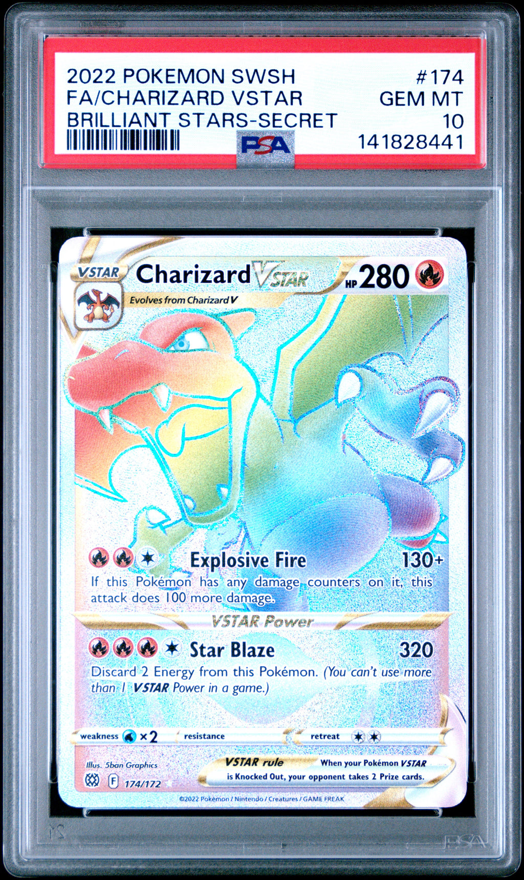 PSA 10 Charizard VSTAR #174 (Secret) [Brilliant Stars]