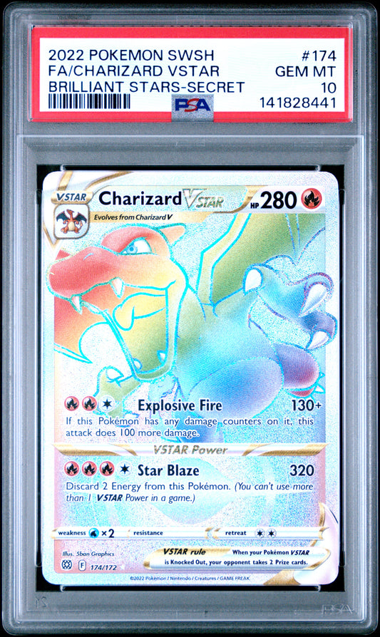 PSA 10 Charizard VSTAR #174 (Secret) [Brilliant Stars]