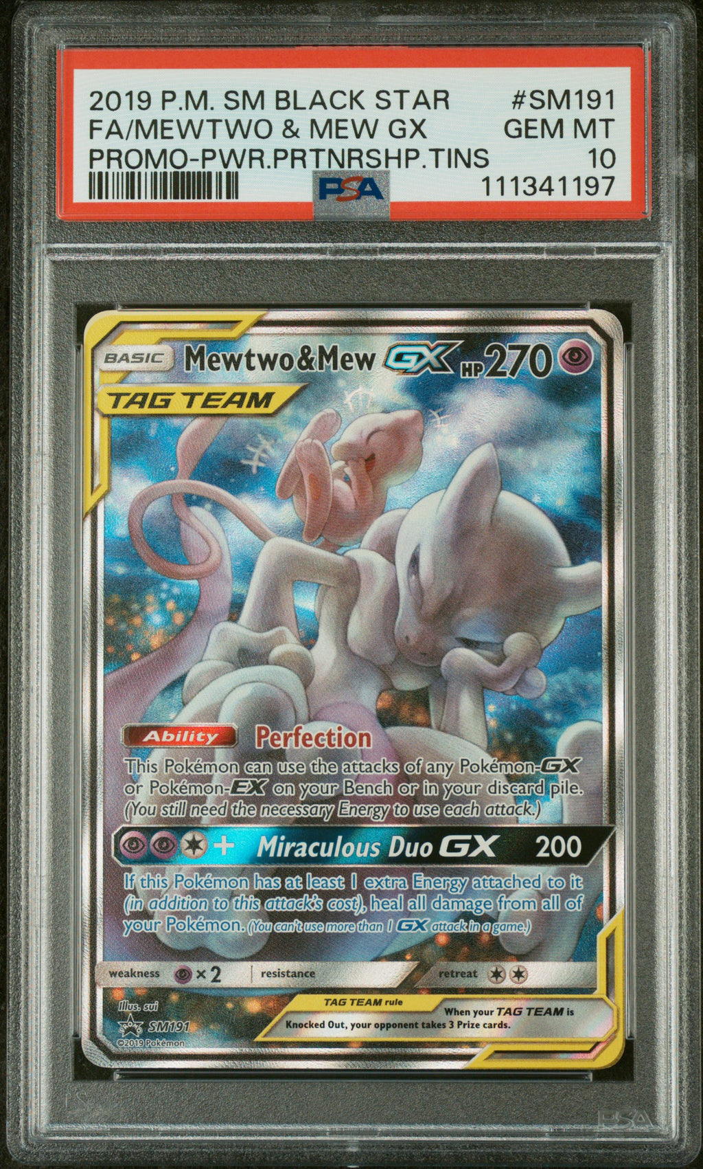 PSA 10 Mewtwo & Mew GX #SM191 [SM Promos]
