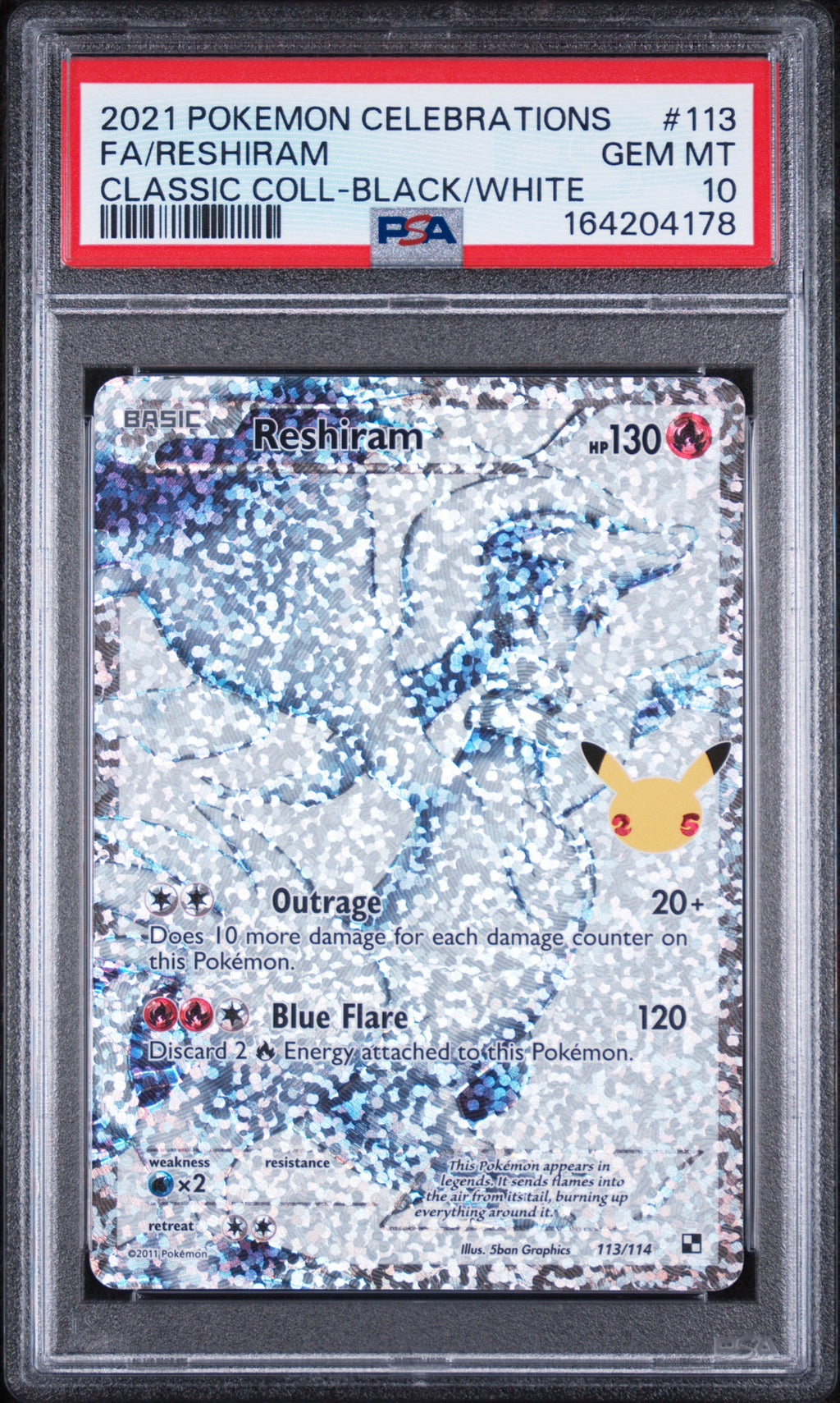 PSA 10 Reshiram [Celebrations Classic Collection]