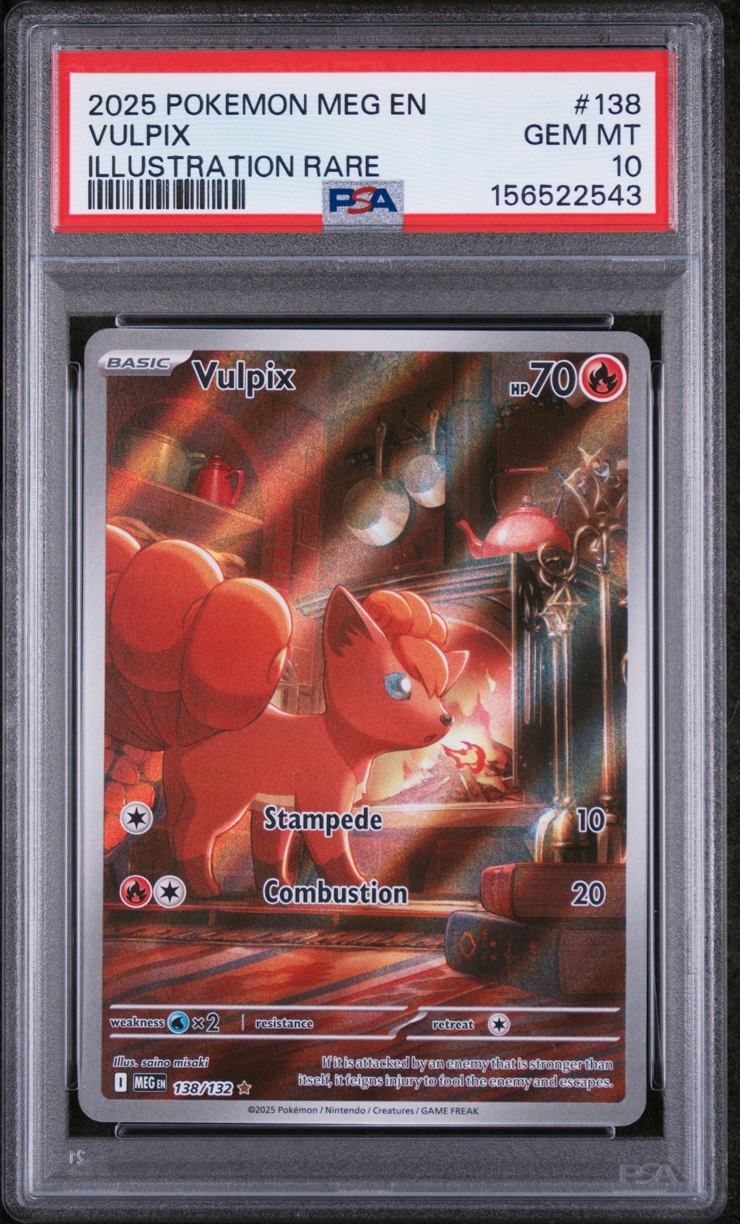 PSA 10 Vulpix #138 (Illustration Rare) [Mega Evolution]