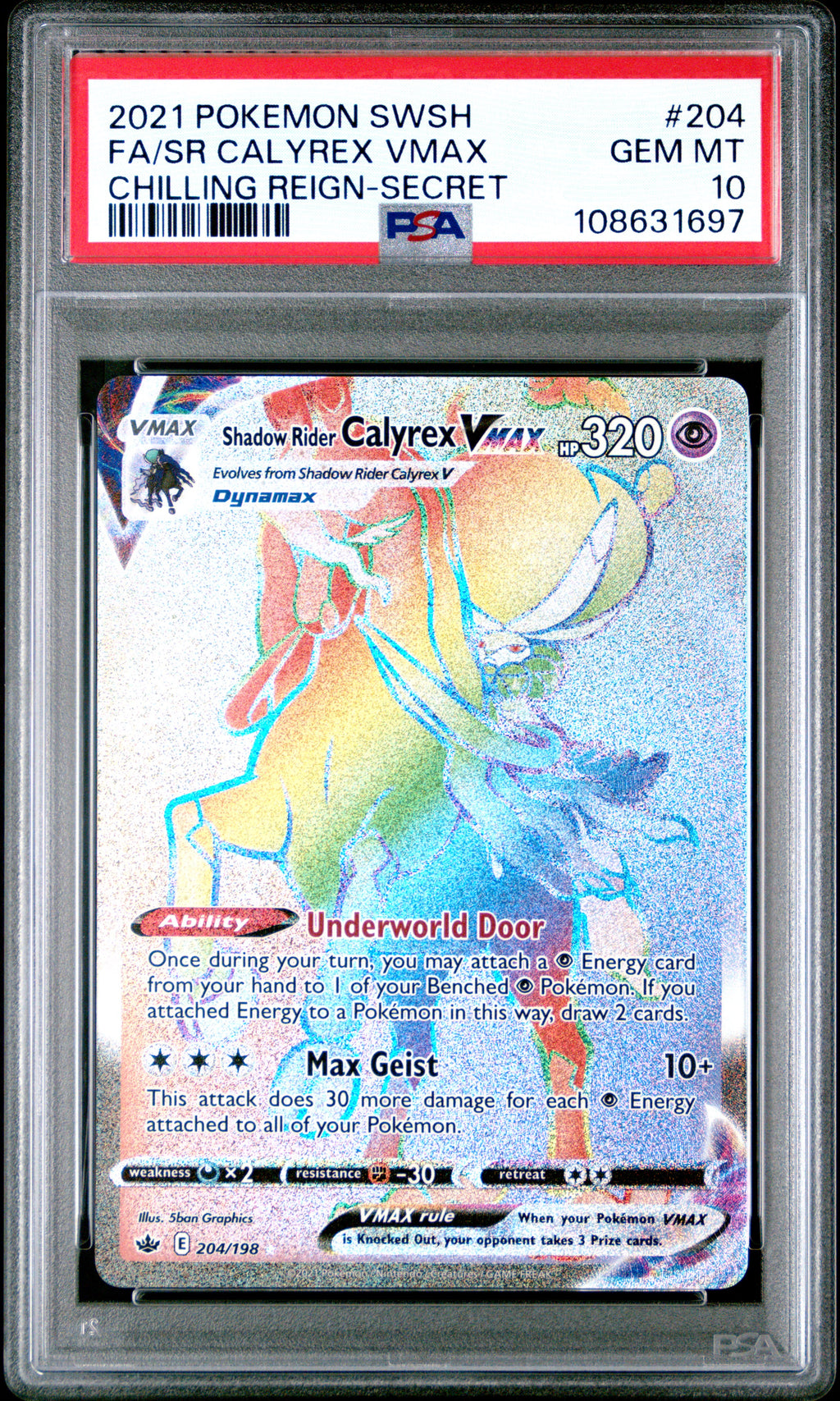 PSA 10 Shadow Rider Calyrex VMAX [Chilling Reign]