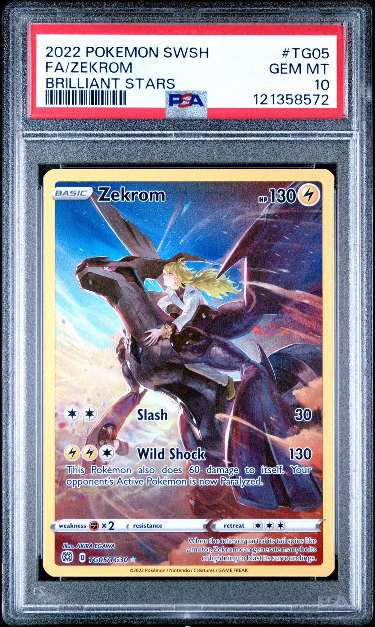 PSA 10 Zekrom [Brilliant Stars Trainer Gallery]