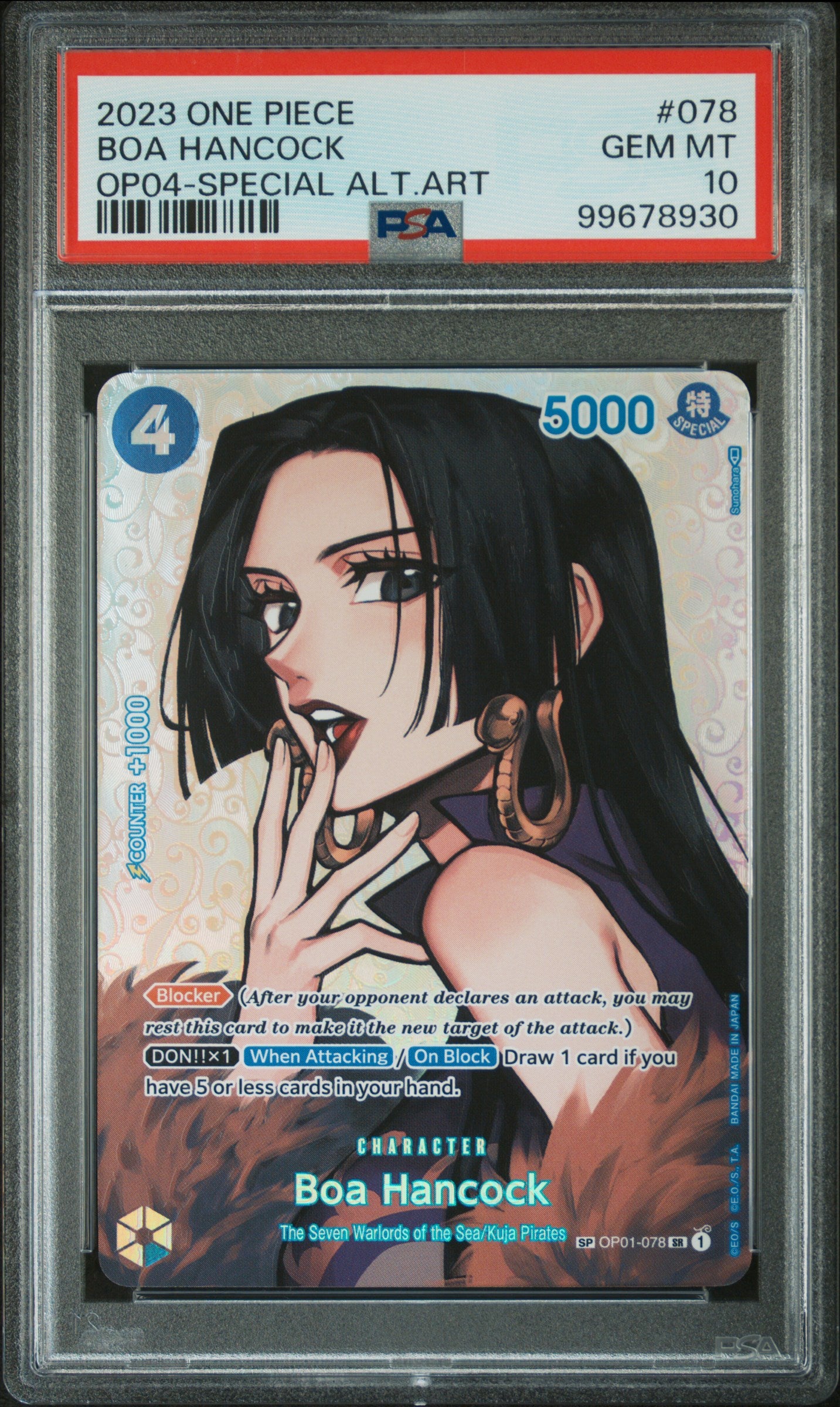 PSA 10 Boa Hancock (SP) [Kingdoms of Intrigue]