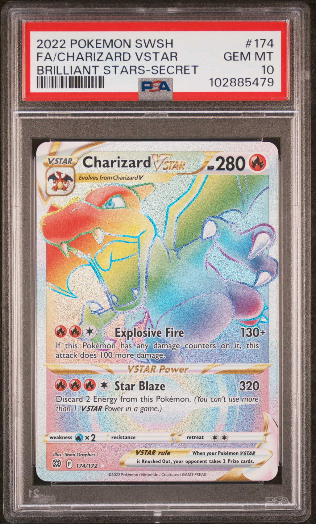 PSA 10 Charizard VSTAR (Secret) #174 [Brilliant Stars]