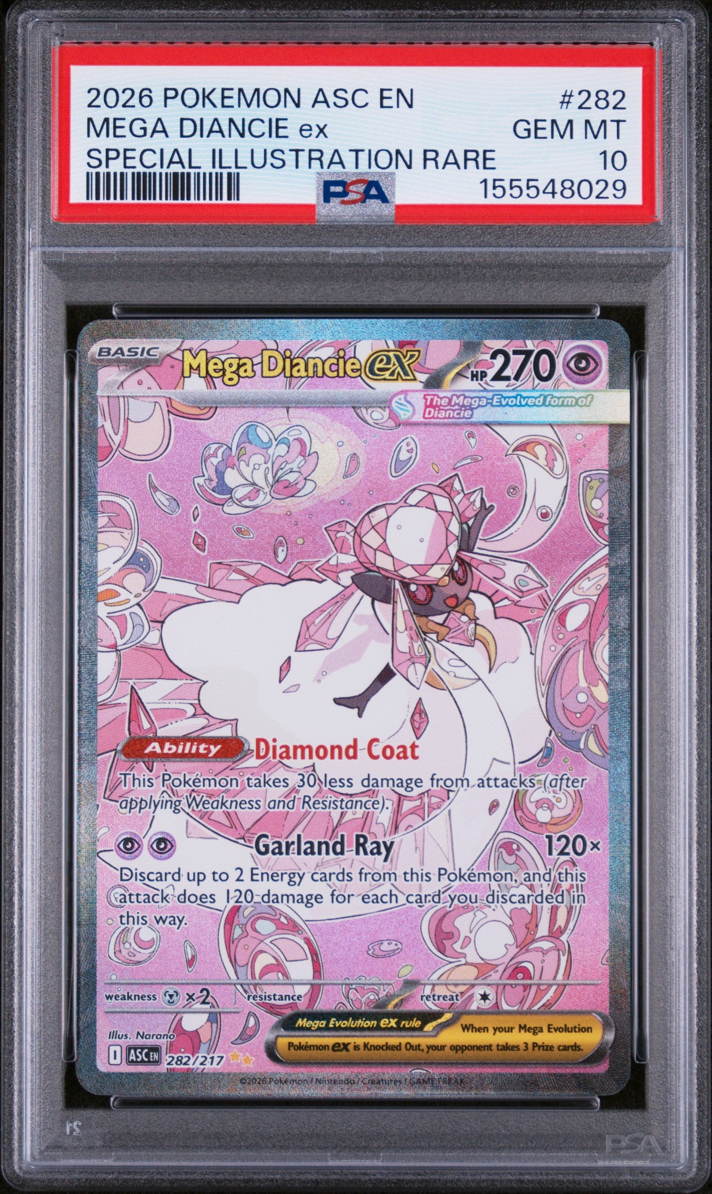PSA 10 Mega Diancie ex #282 (Special Illustration Rare) [Ascended Heroes]