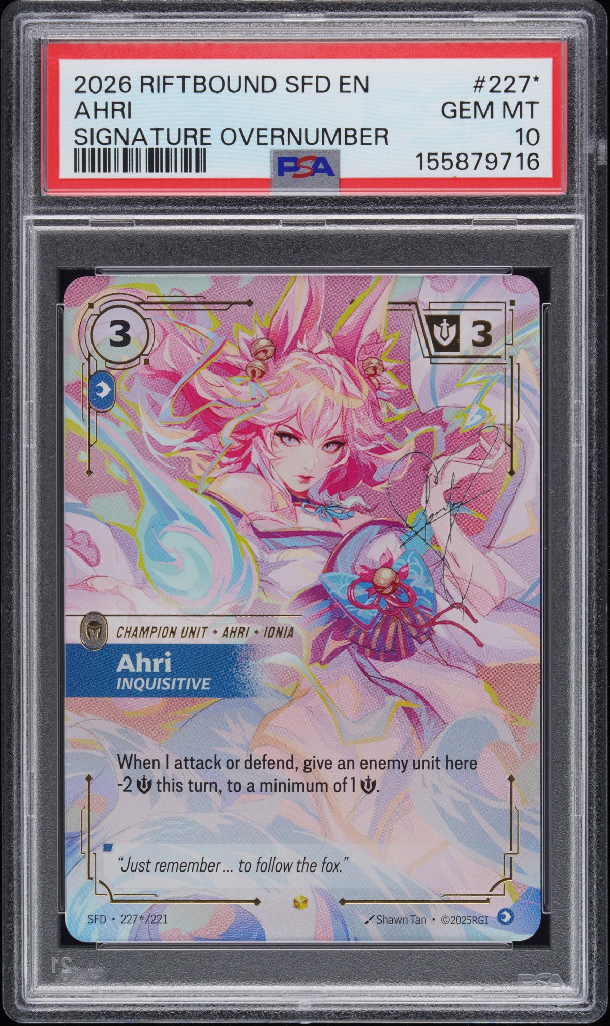 PSA 10 Ahri - Inquisitive (Signature) [Spiritforged]