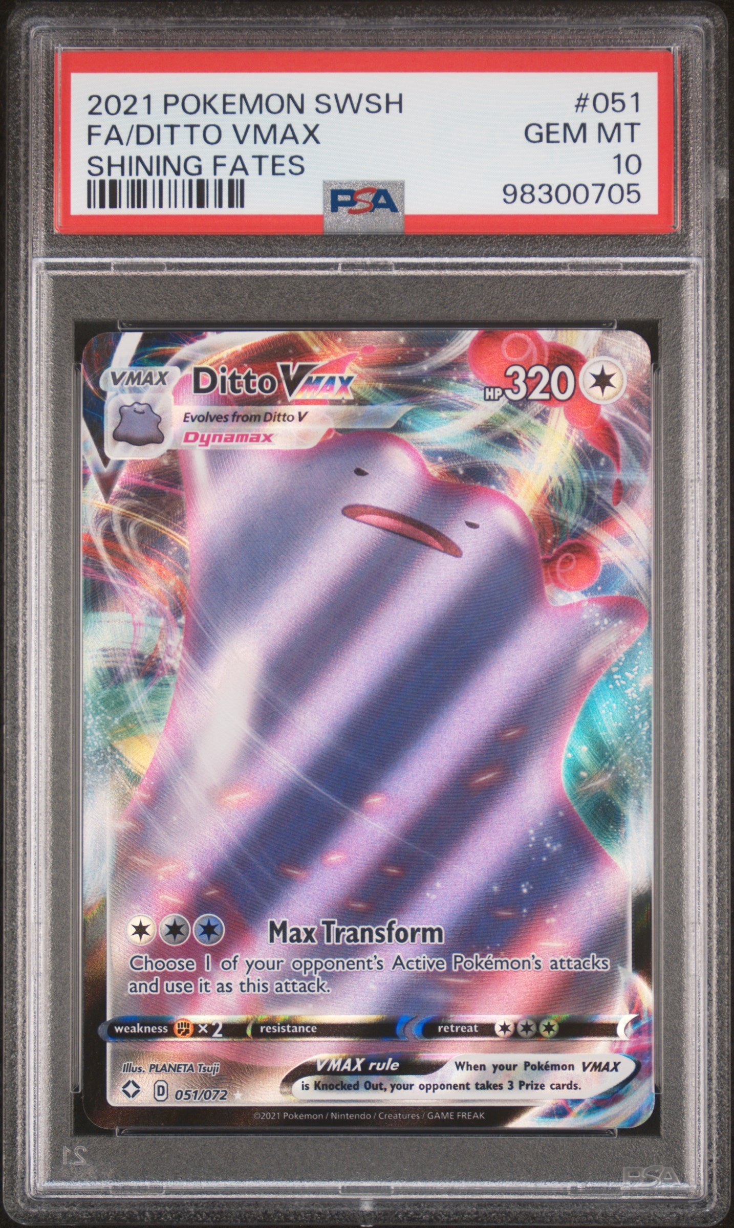 PSA 10 Ditto VMAX #051 [Shining Fates]