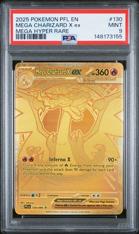 PSA 9 Mega Charizard X #130 (Mega Hyper Rare) [Phantasmal Flames]