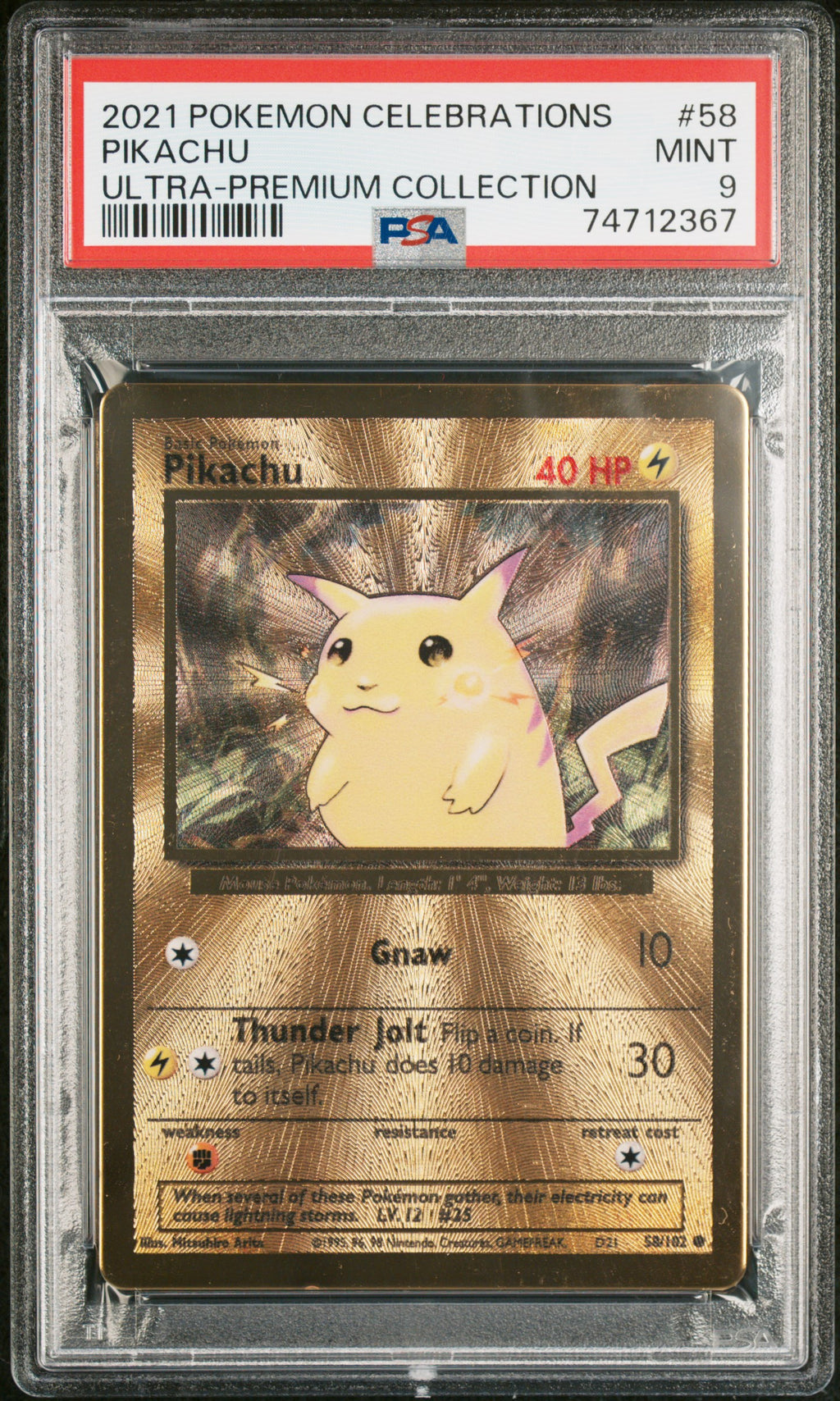 PSA 9 Pikachu (Metal Card) [Celebations Ultra Premium Collection]