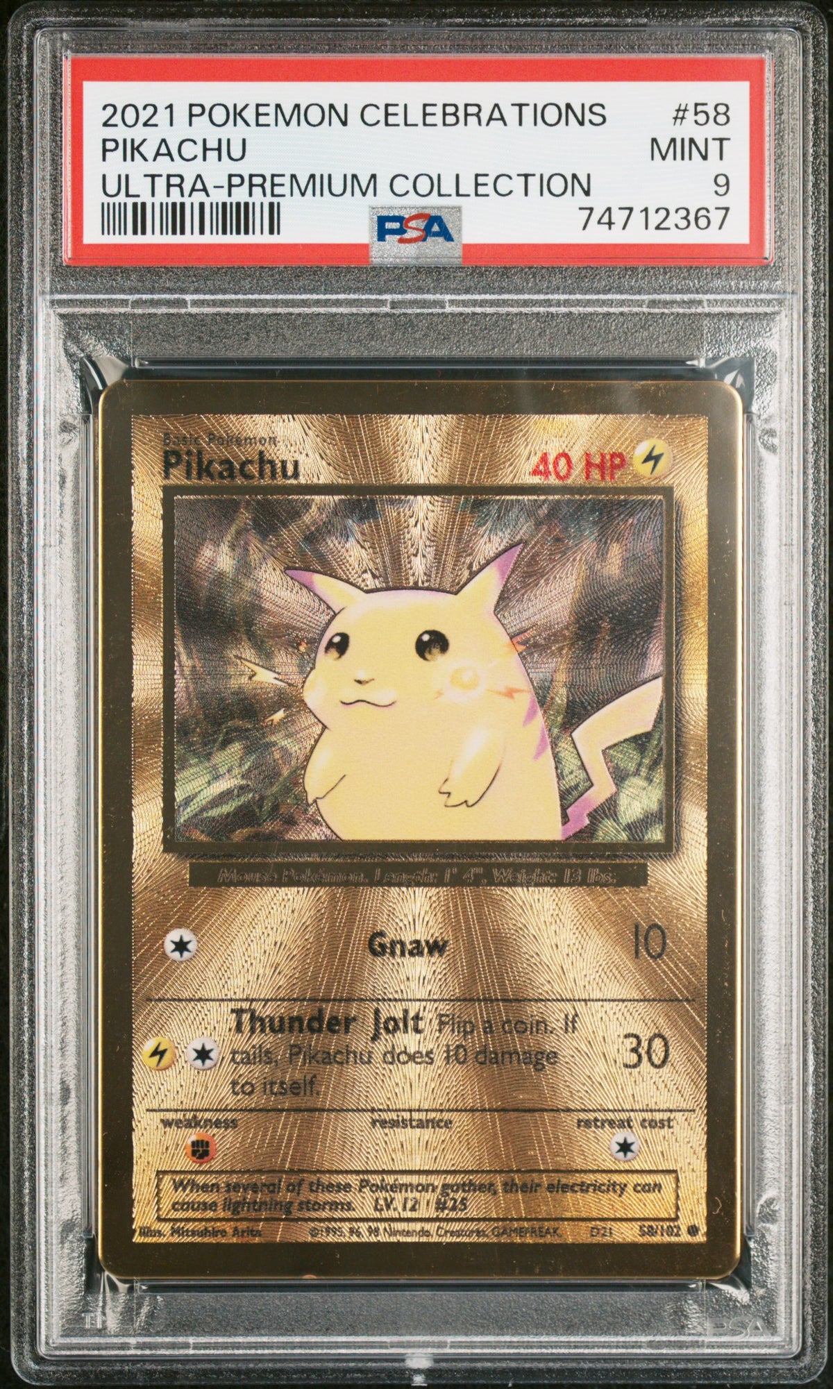 PSA 9 Pikachu (Metal Card) [Celebations Ultra Premium Collection]