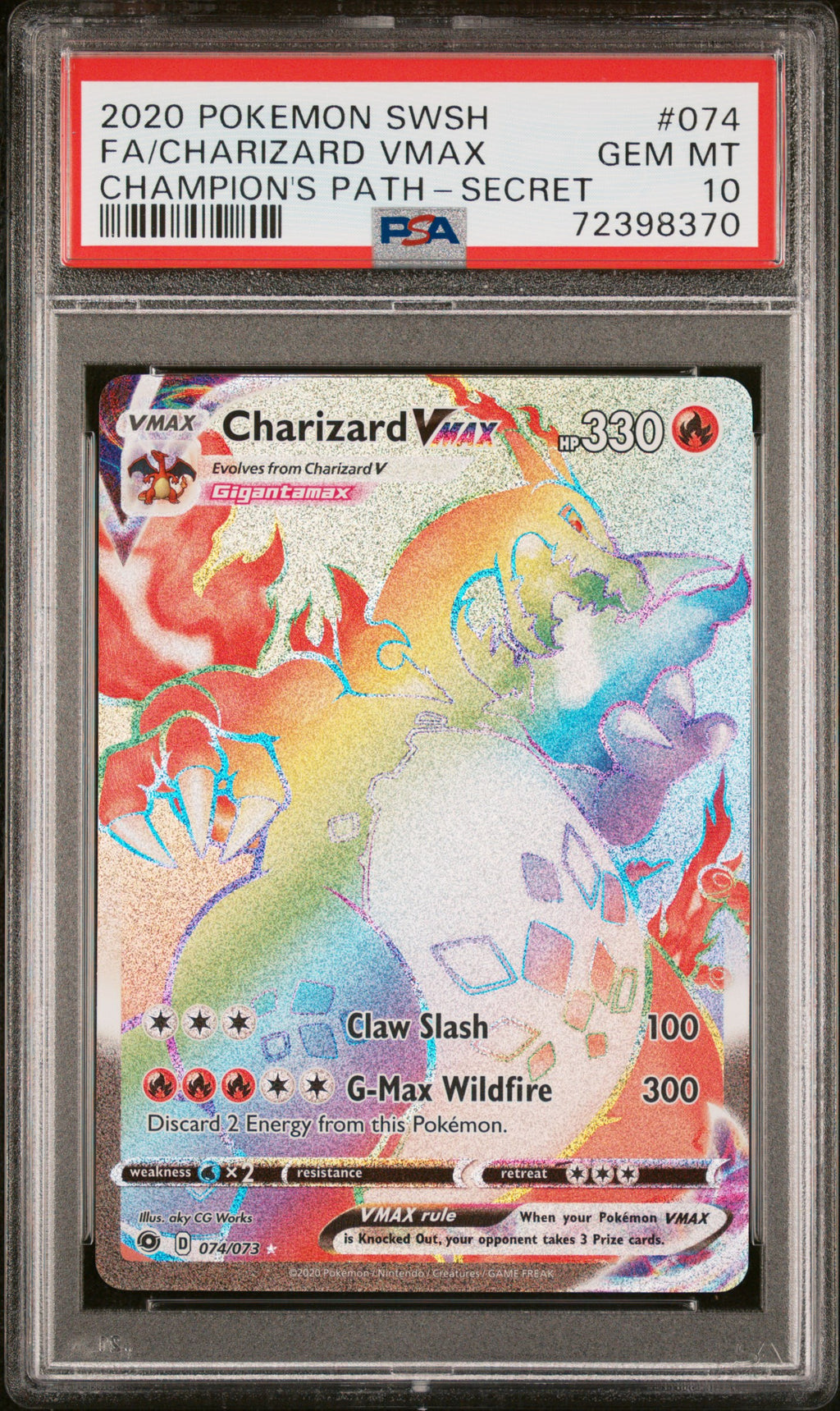 PSA 10 Charizard #074 (Secret) [Champion's Path]